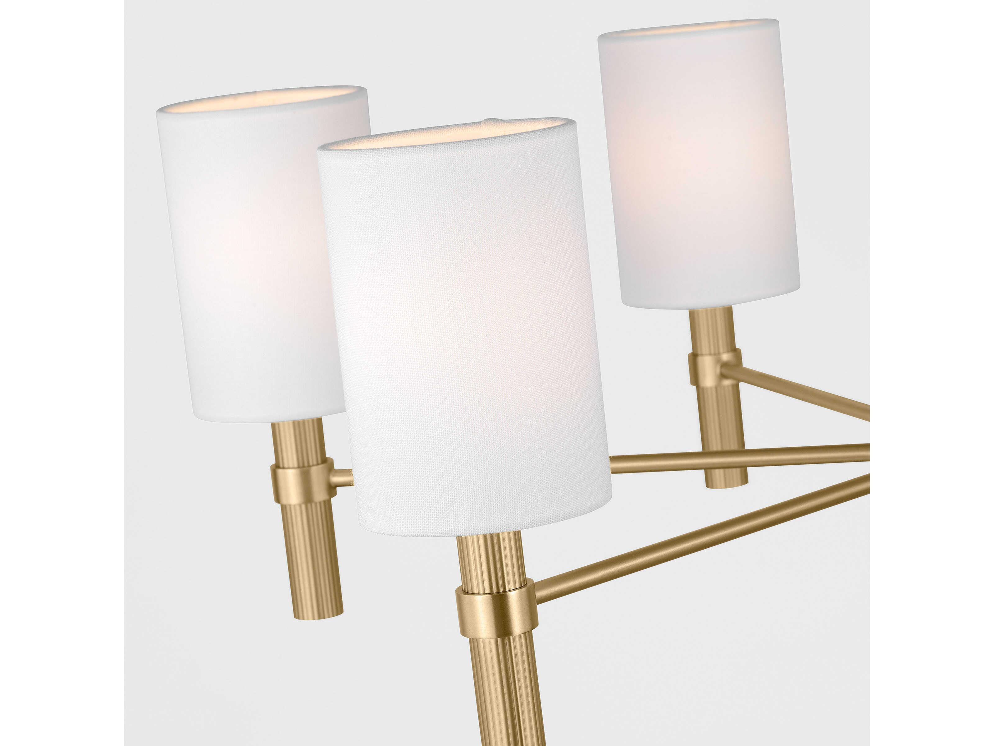 Visual Comfort Studio Manor 6-Light Satin Brass Cylinder Chandelier