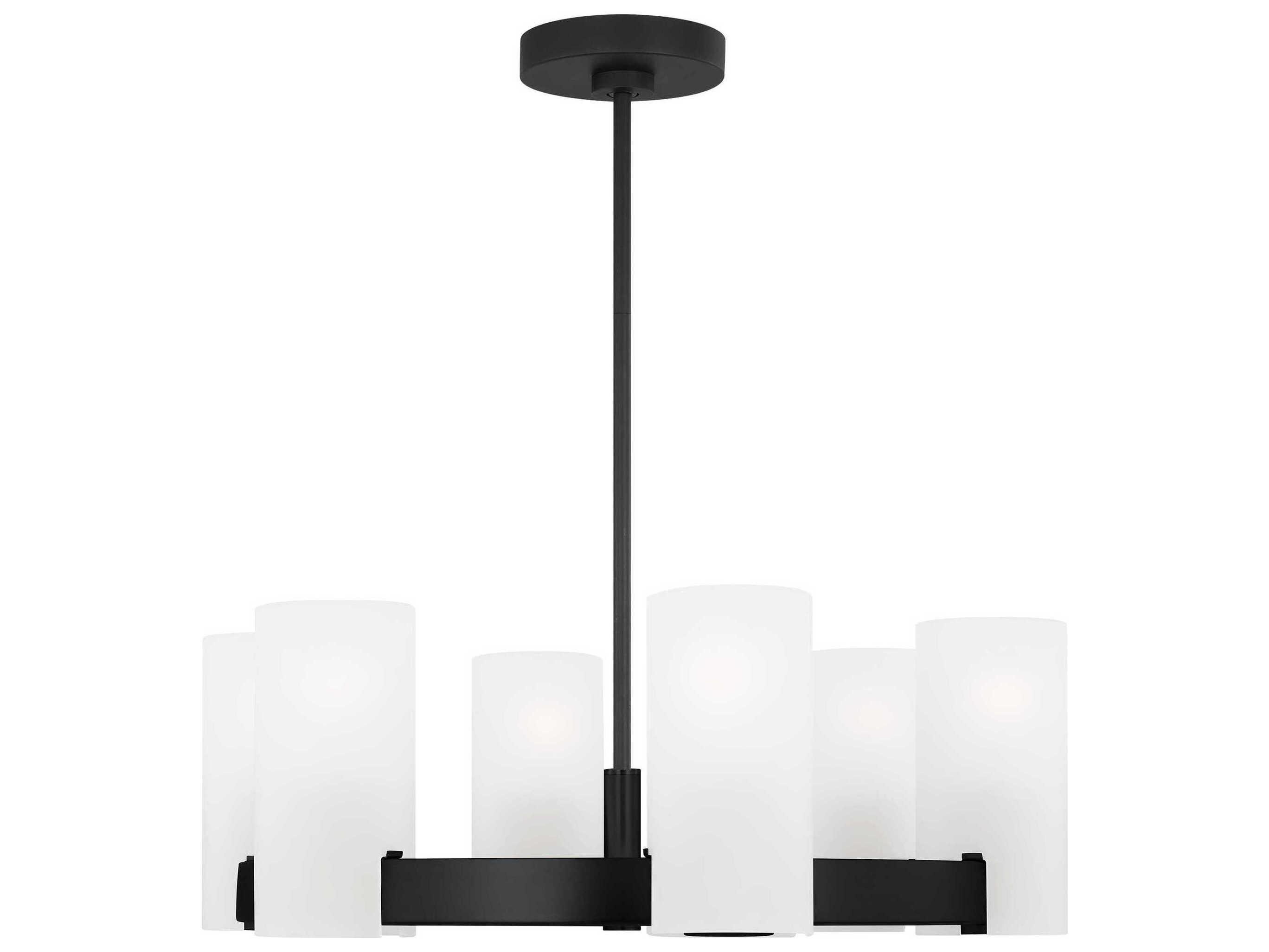 Visual Comfort Studio Rhode 6-Light Midnight Black Cylinder Chandelier