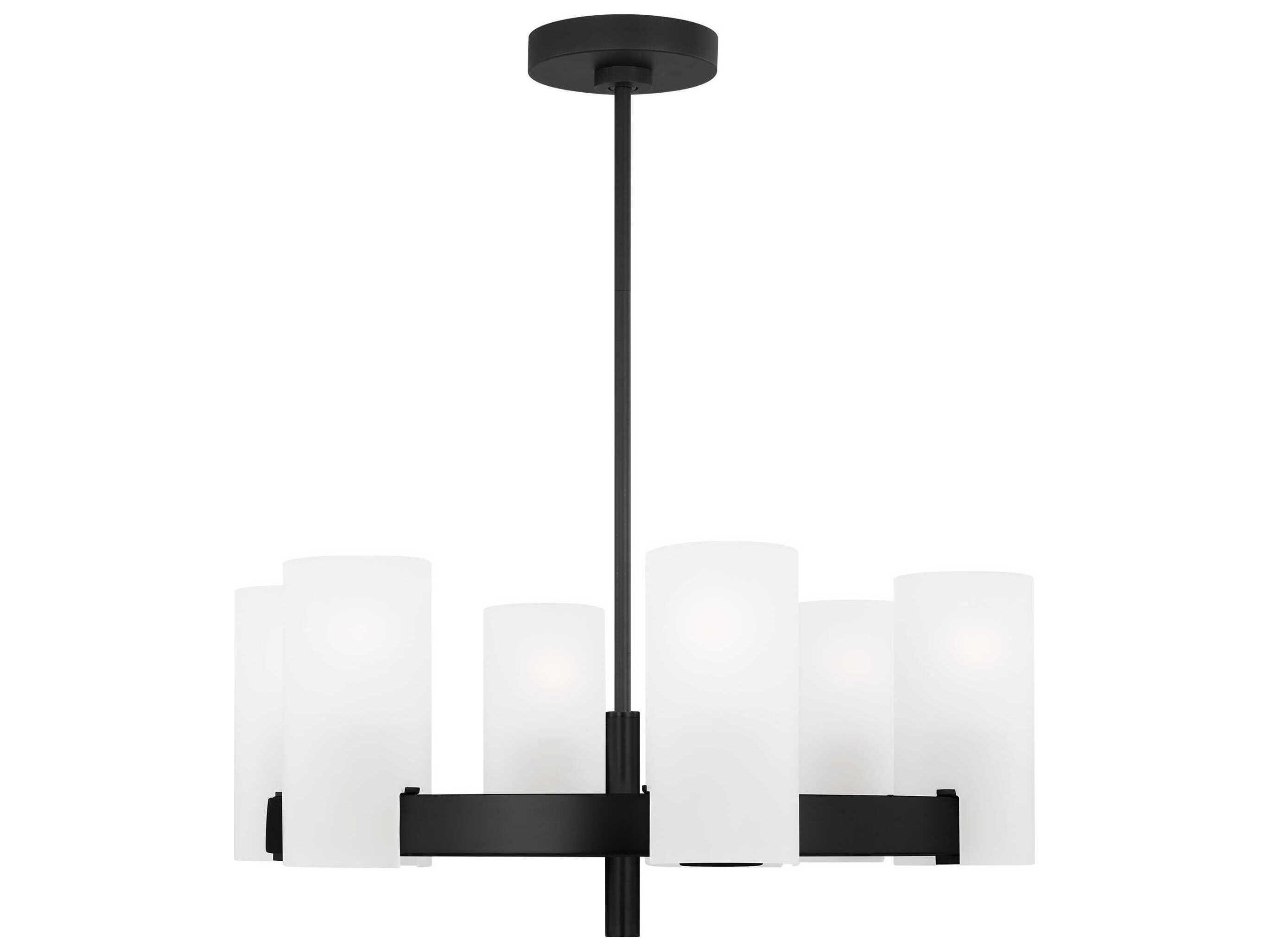 Visual Comfort Studio Rhode 6-Light Midnight Black Cylinder Chandelier