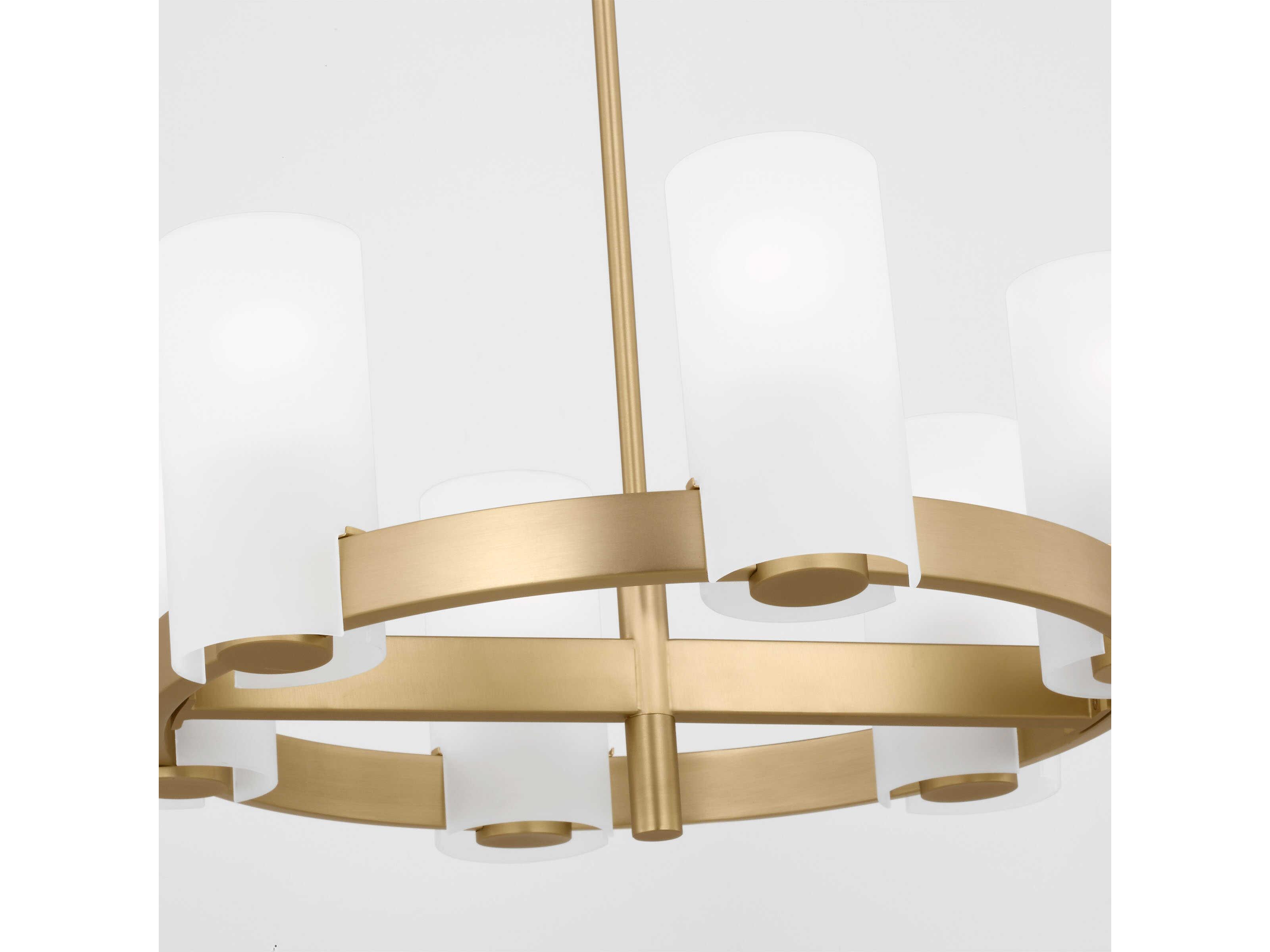 Visual Comfort Studio Rhode 6-Light Satin Brass Cylinder Chandelier