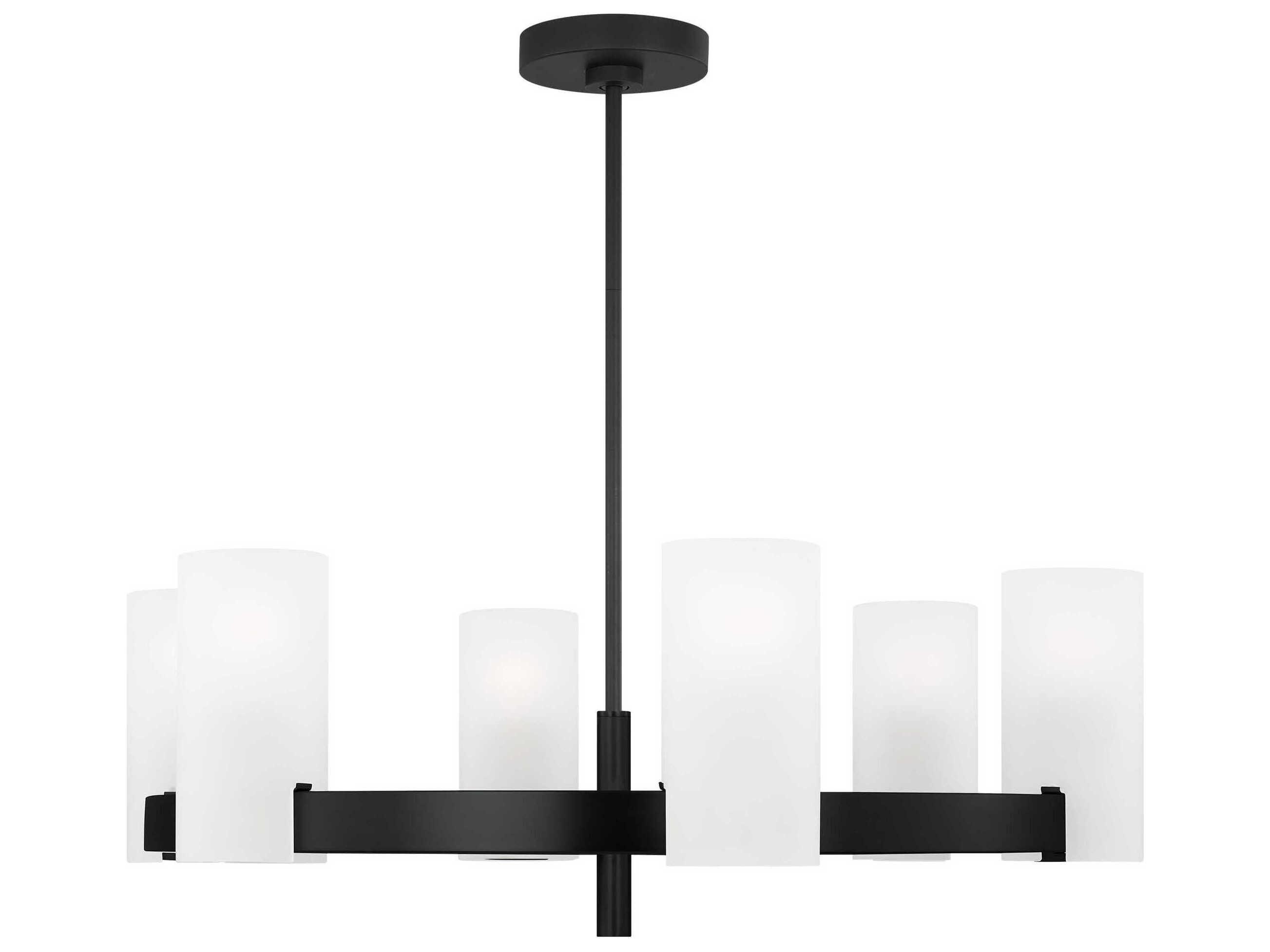 Visual Comfort Studio Rhode 6-Light Midnight Black Cylinder Chandelier