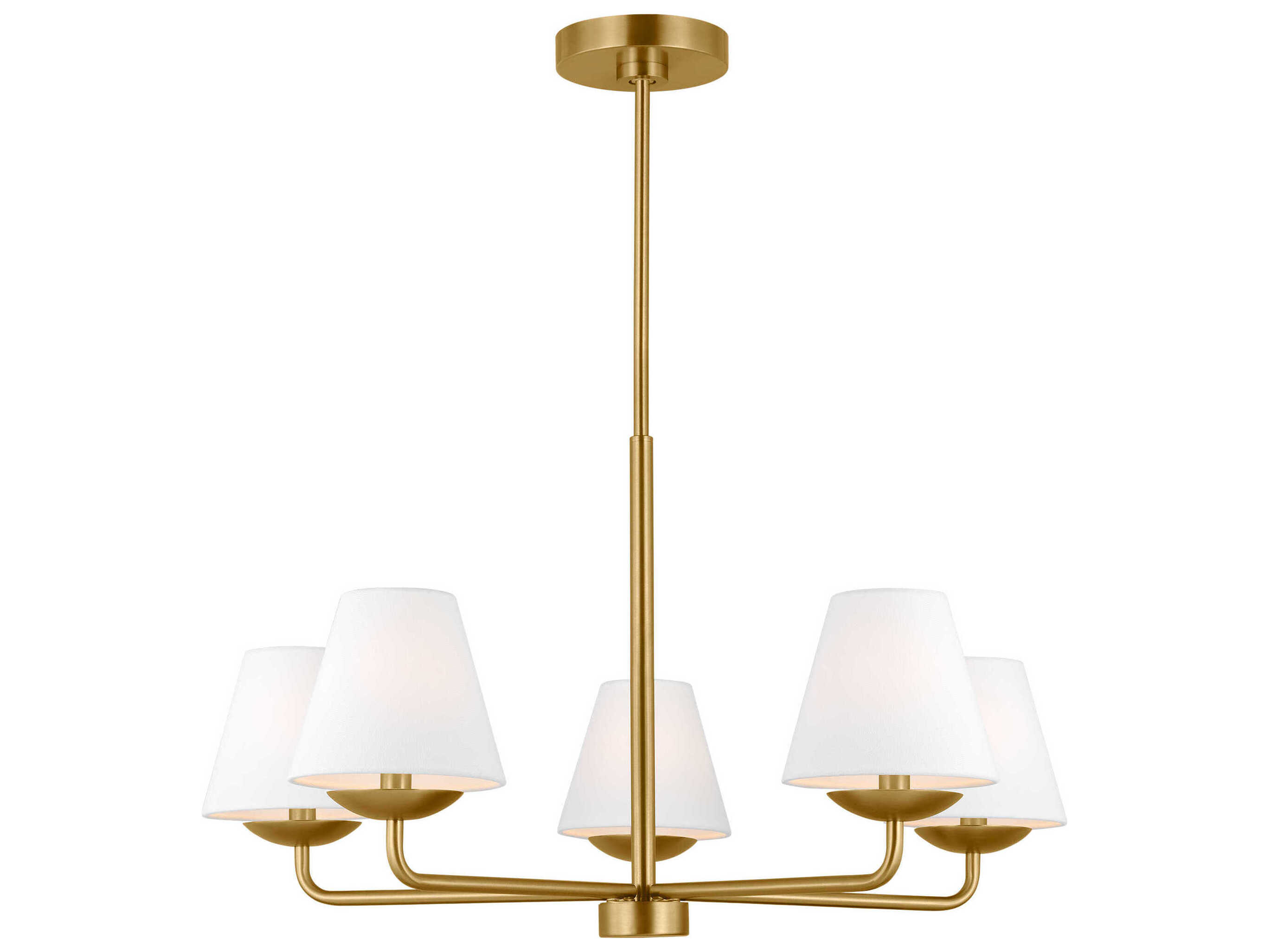 Visual Comfort Studio Albion 5-Light Satin Brass Empire Chandelier