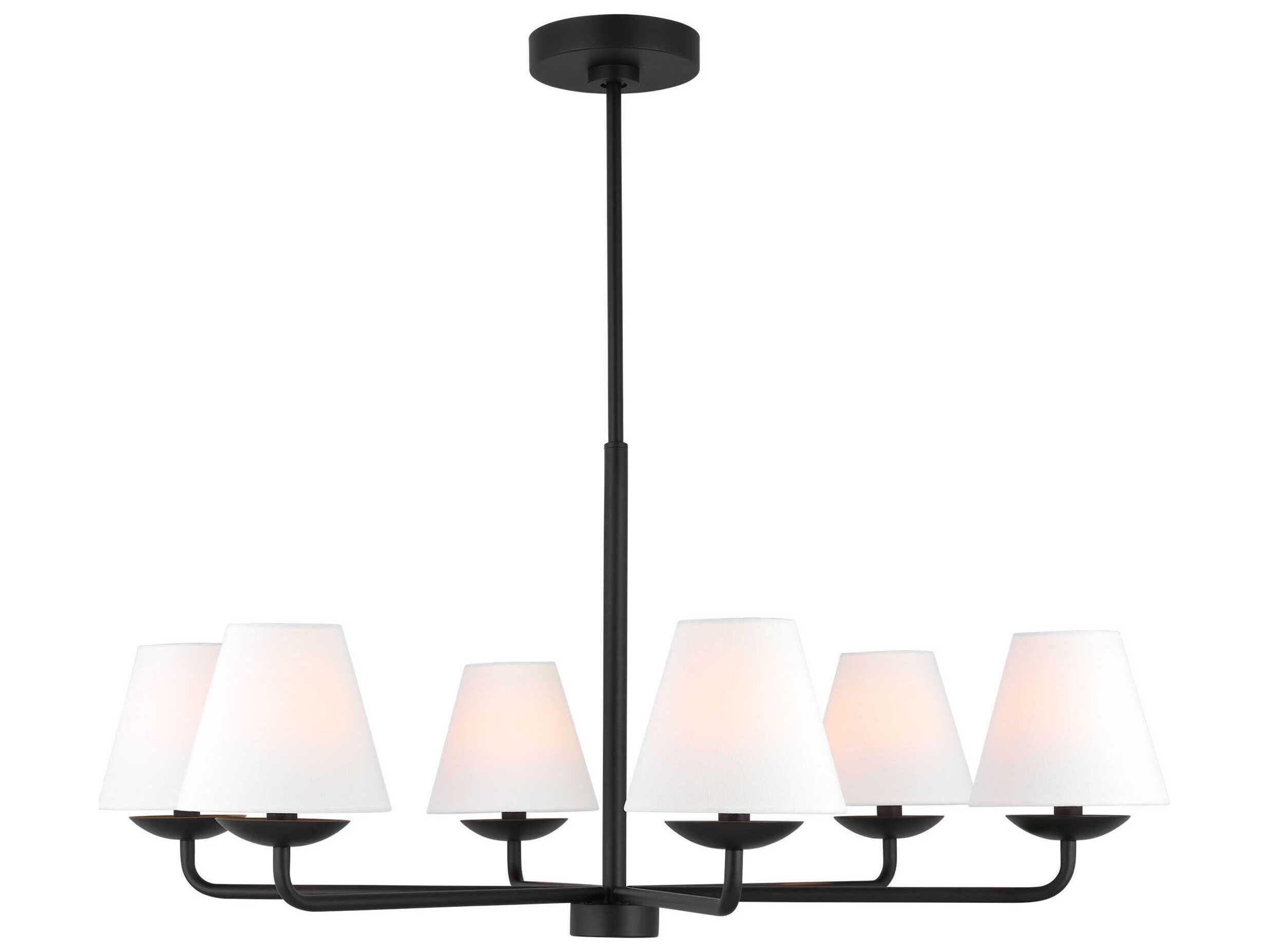 Visual Comfort Studio Albion 6-Light Midnight Black Empire Chandelier