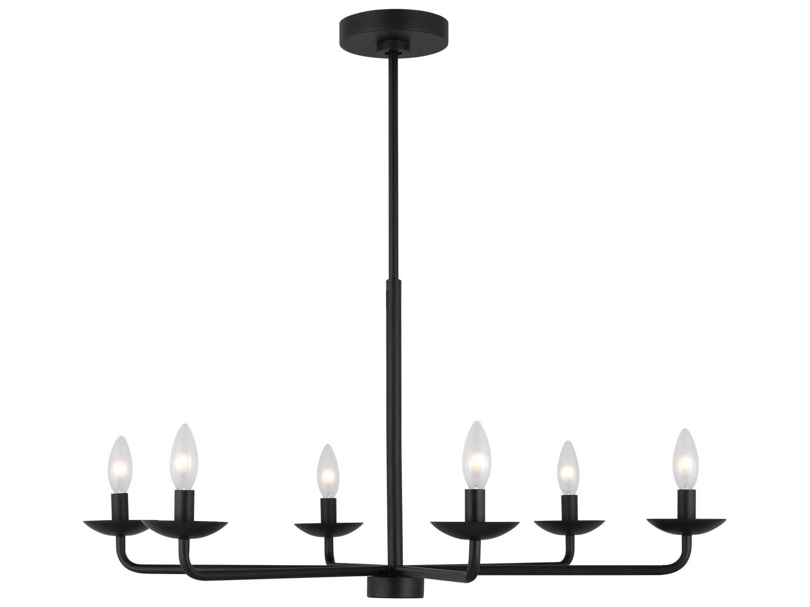 Visual Comfort Studio Albion 6-Light Midnight Black Empire Chandelier