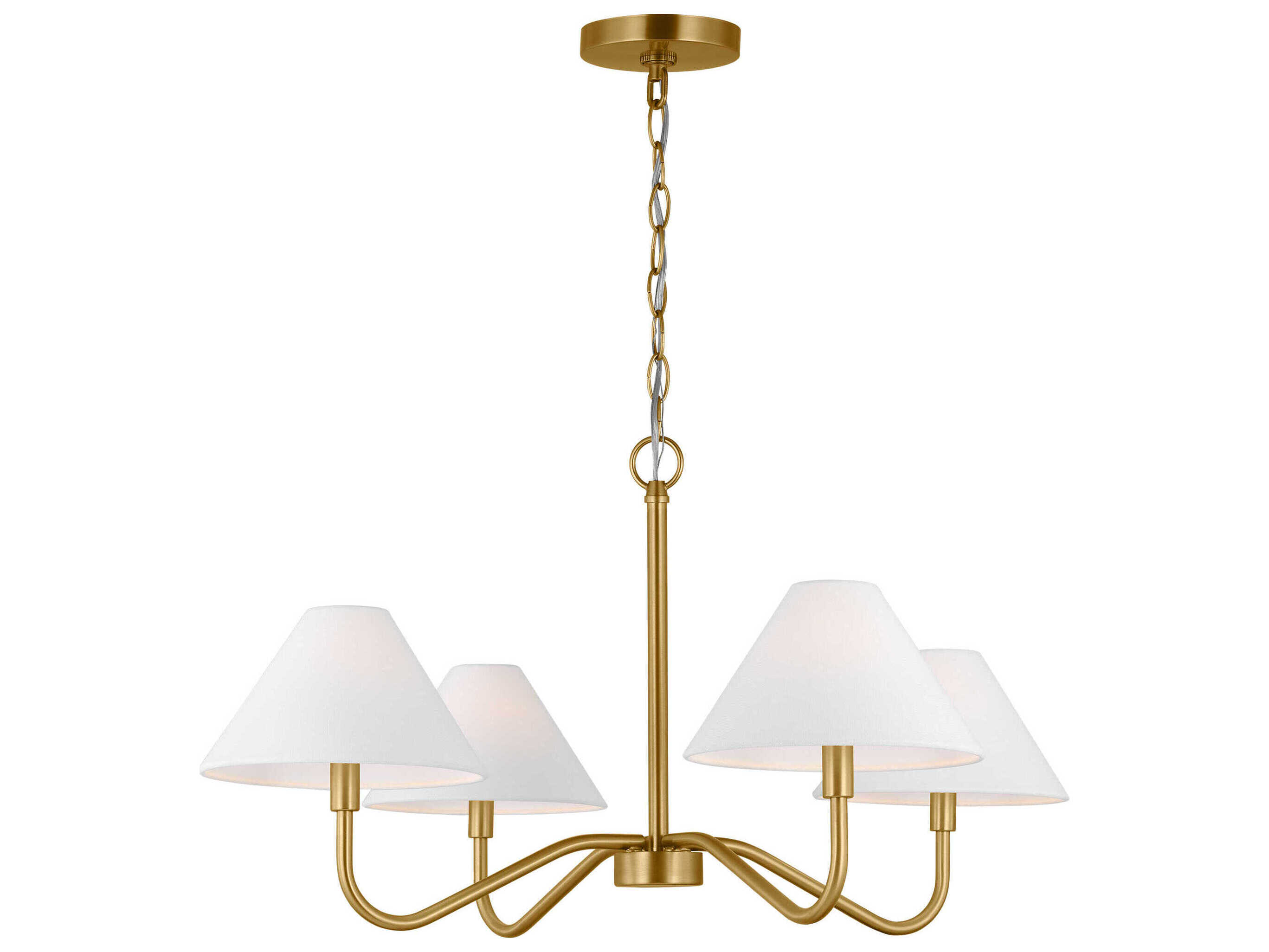 Visual Comfort Studio Eldon 4-Light Satin Brass Empire Chandelier