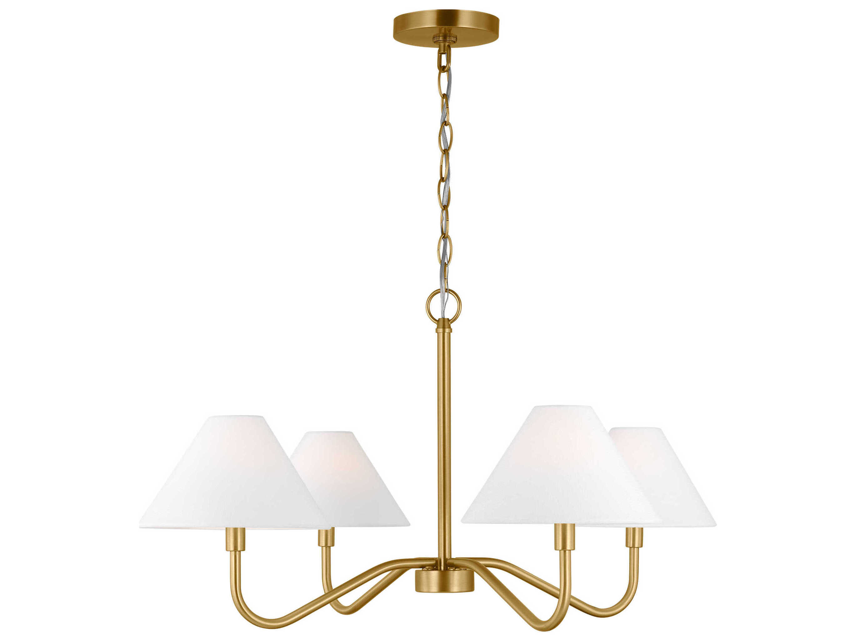 Visual Comfort Studio Eldon 4-Light Satin Brass Empire Chandelier