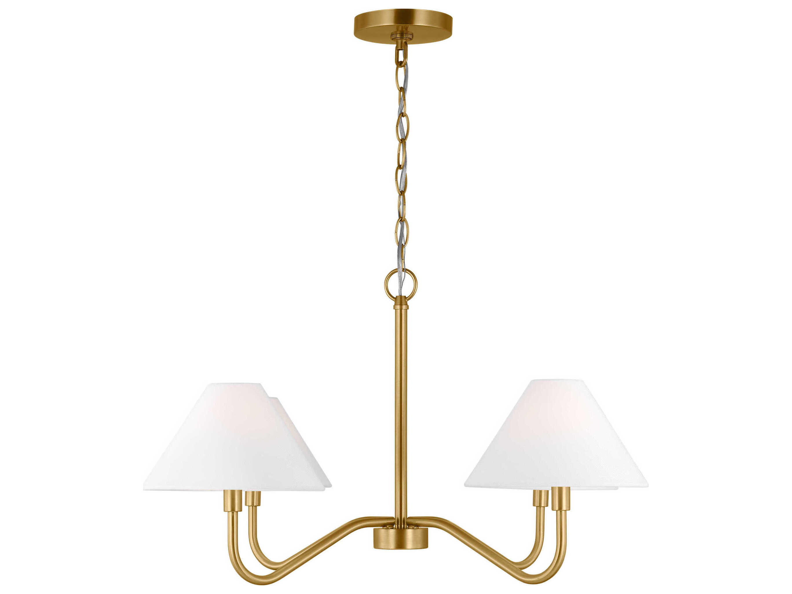Visual Comfort Studio Eldon 4-Light Satin Brass Empire Chandelier