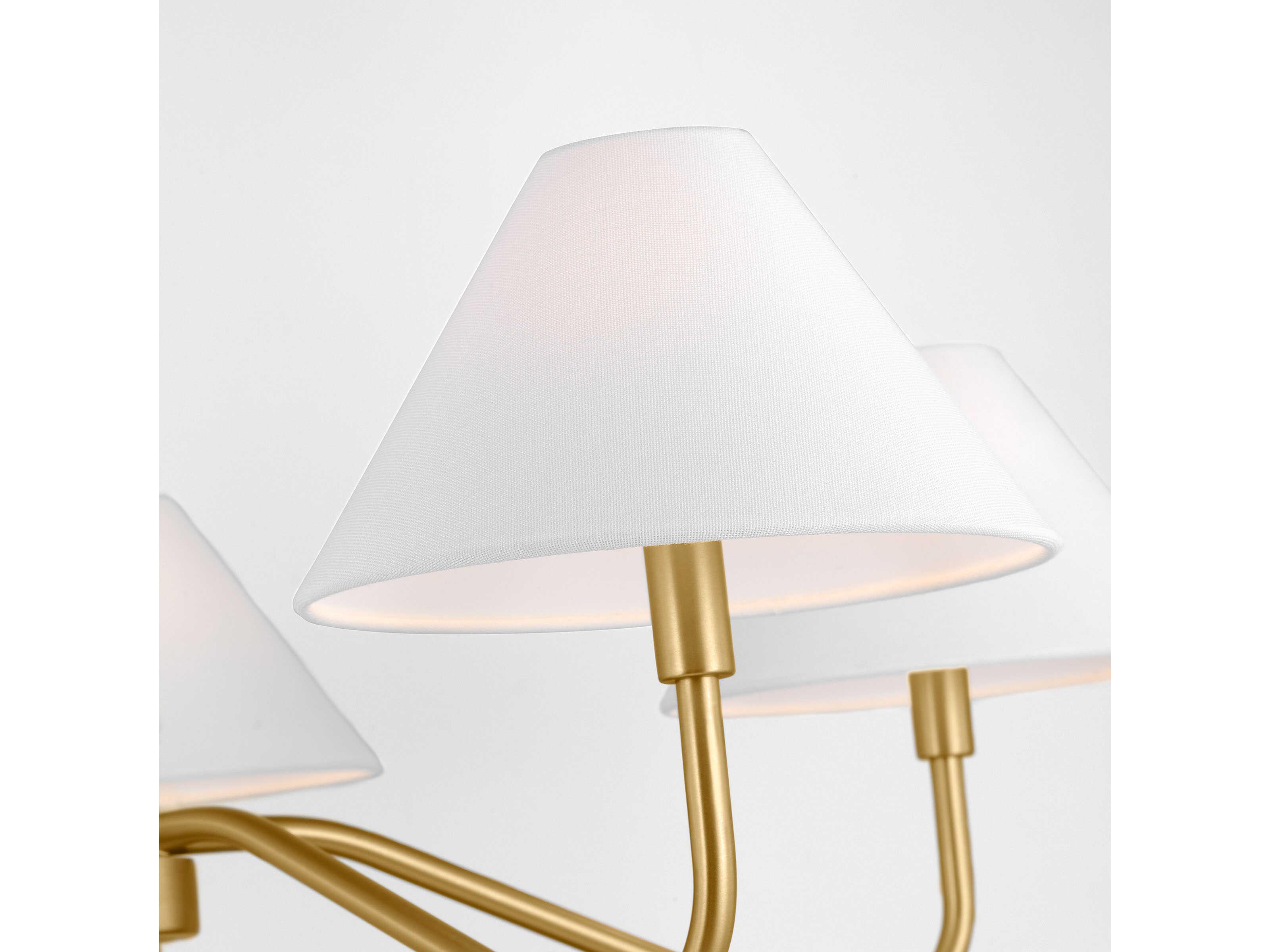 Visual Comfort Studio Eldon 5-Light Satin Brass Empire Chandelier