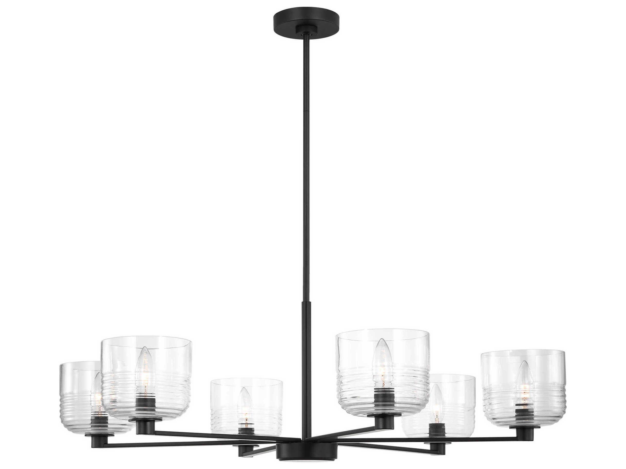 Visual Comfort Studio Lochdale 6-Light Midnight Black Candelabra Chandelier