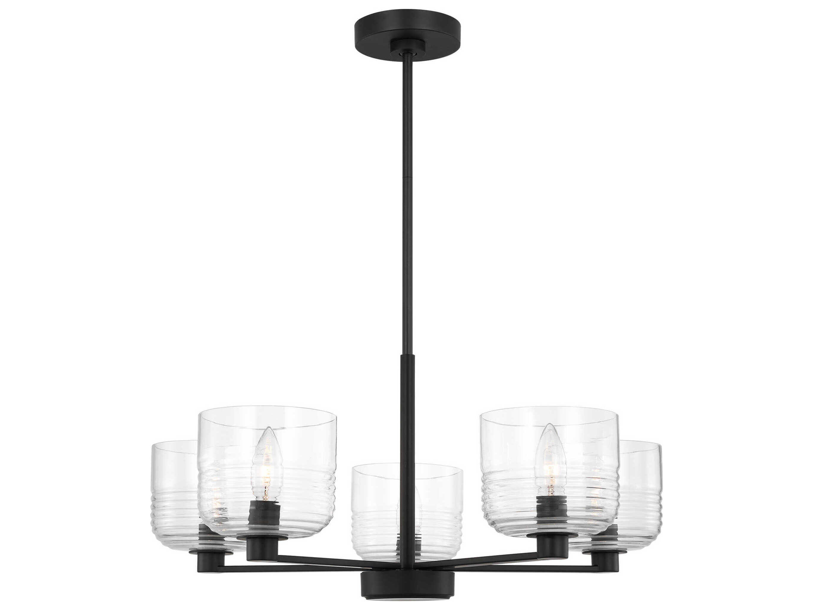 Visual Comfort Studio Lochdale 5-Light Midnight Black Candelabra Chandelier