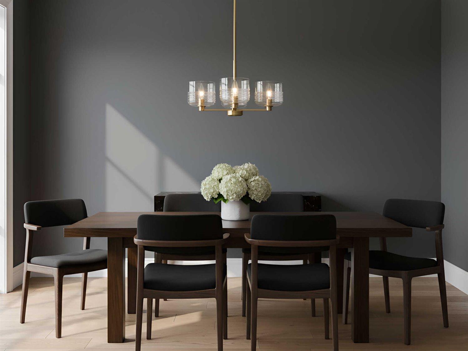 Visual Comfort Studio Lochdale 3-Light Satin Brass Candelabra Chandelier