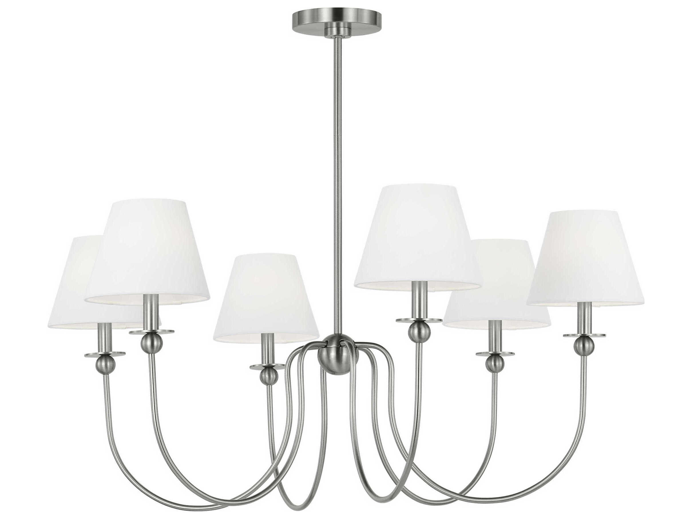 Visual Comfort Studio Elsay 6-Light Brushed Nickel Chandelier
