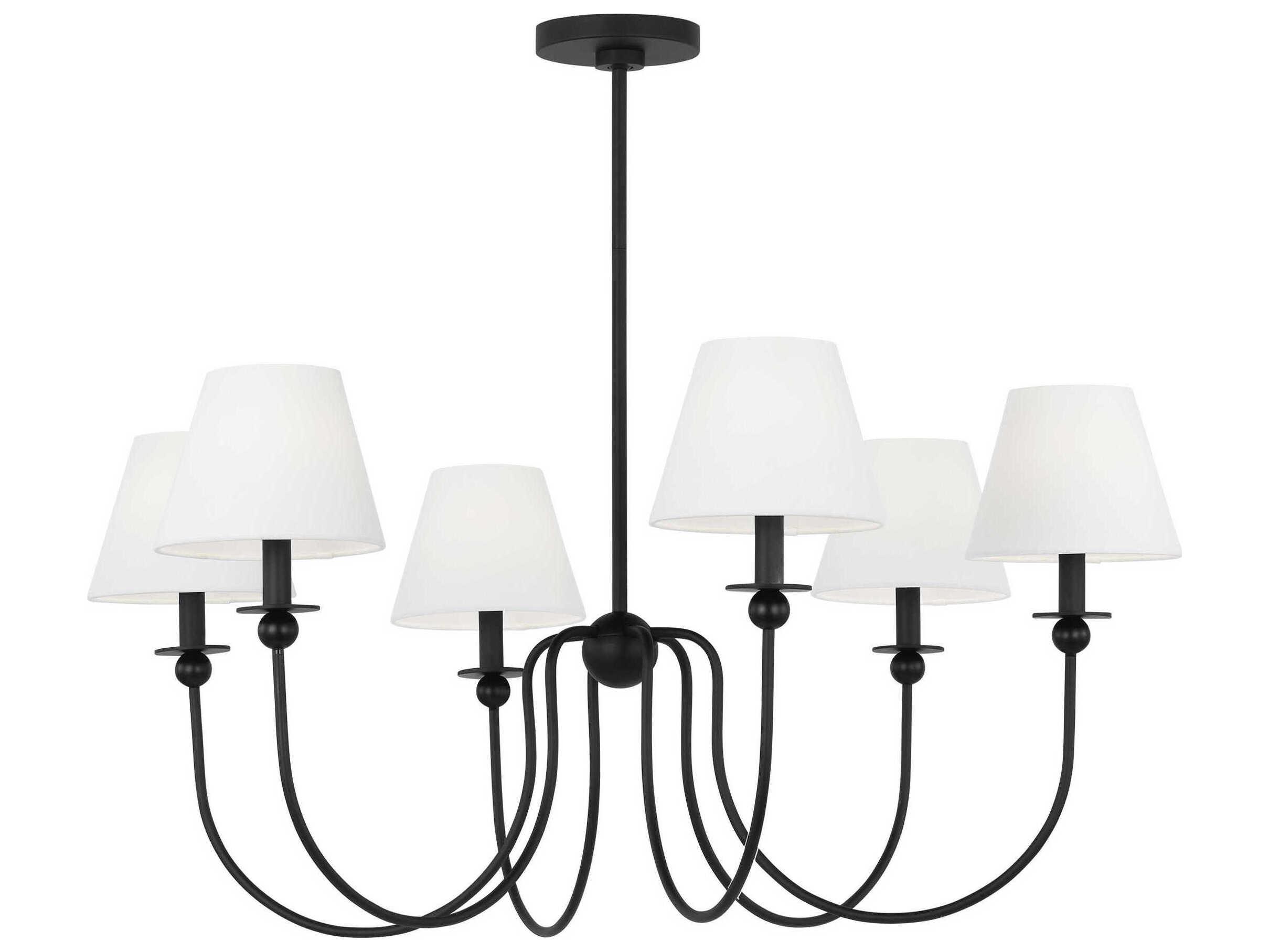 Visual Comfort Studio Elsay 6-Light Midnight Black Chandelier
