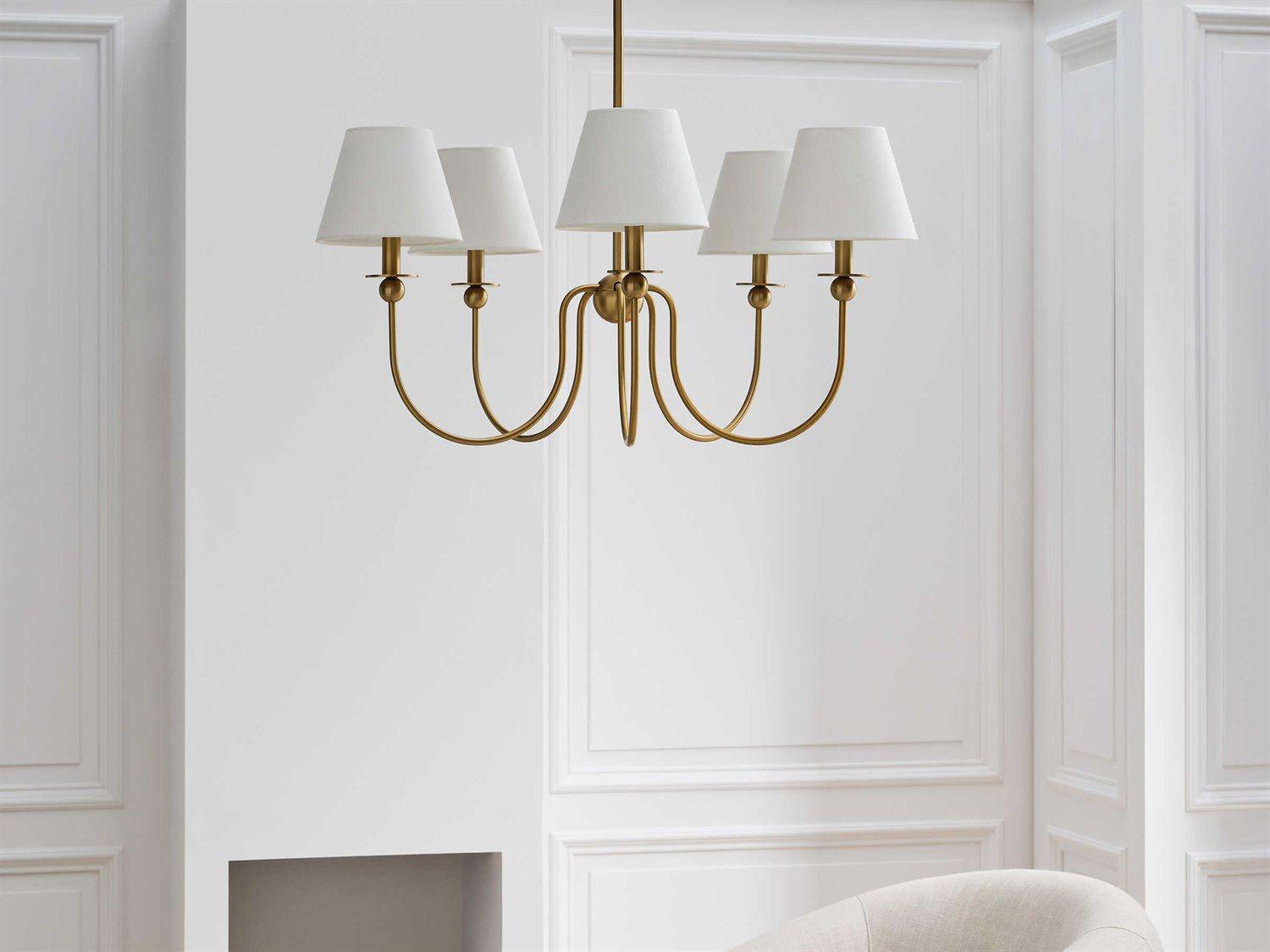 Visual Comfort Studio Elsay 6-Light Satin Brass Chandelier