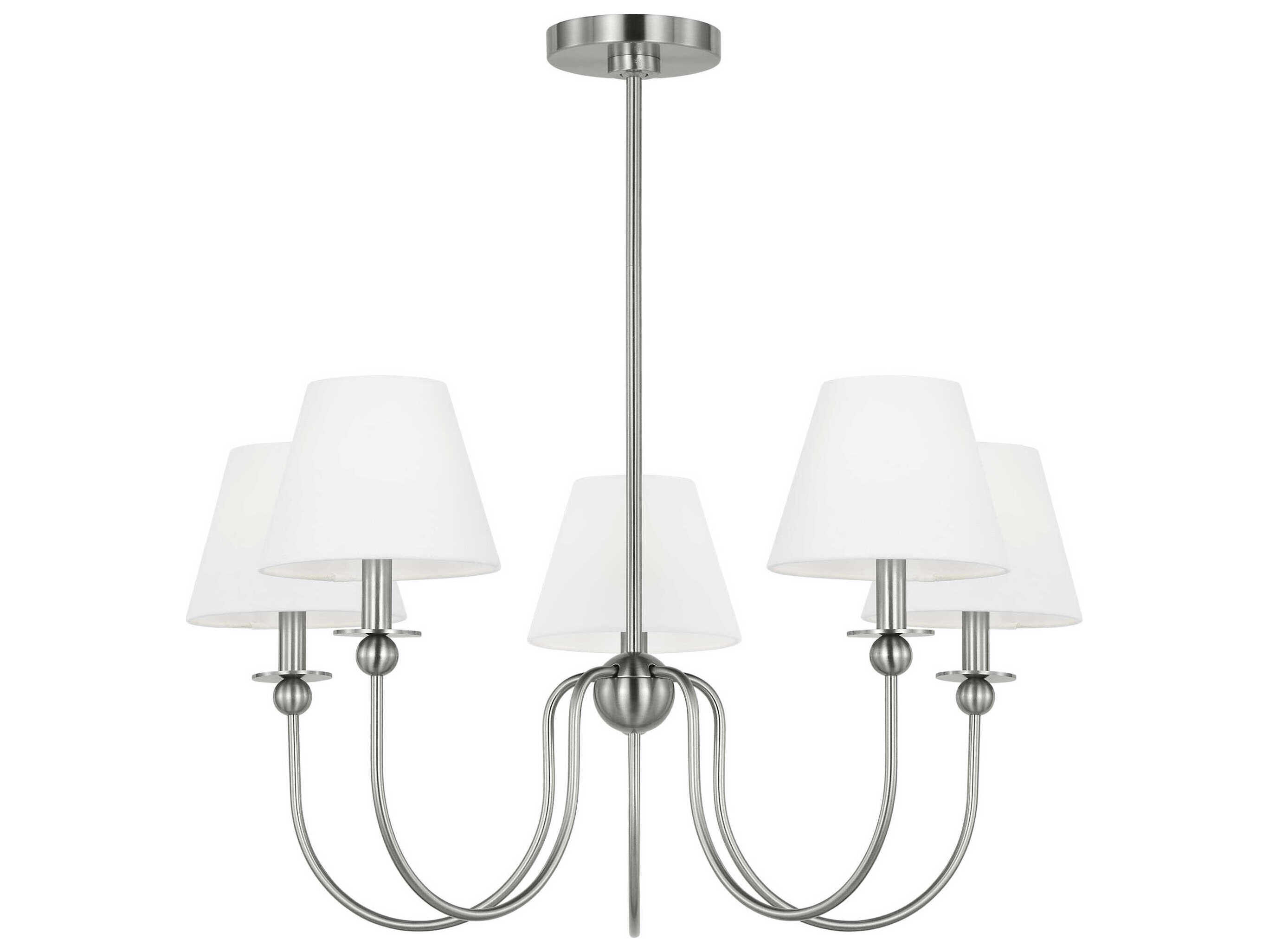 Visual Comfort Studio Elsay 5-Light Brushed Nickel Chandelier