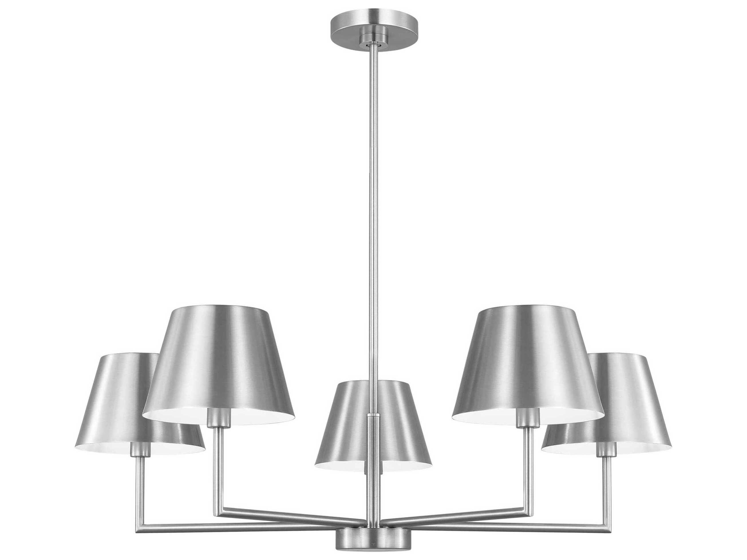 Visual Comfort Studio Ender 5-Light Brushed Nickel Chandelier