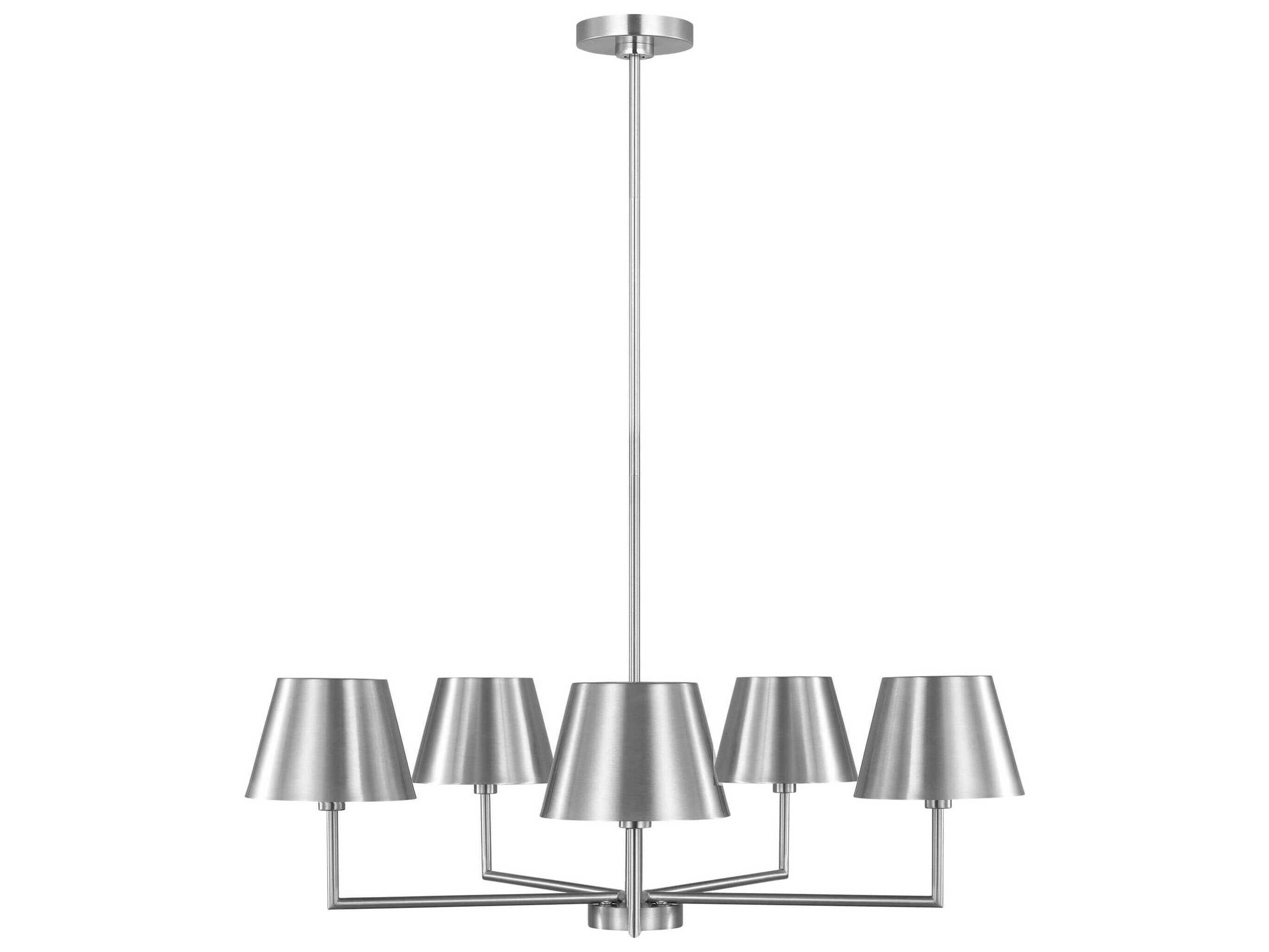 Visual Comfort Studio Ender 5-Light Brushed Nickel Chandelier