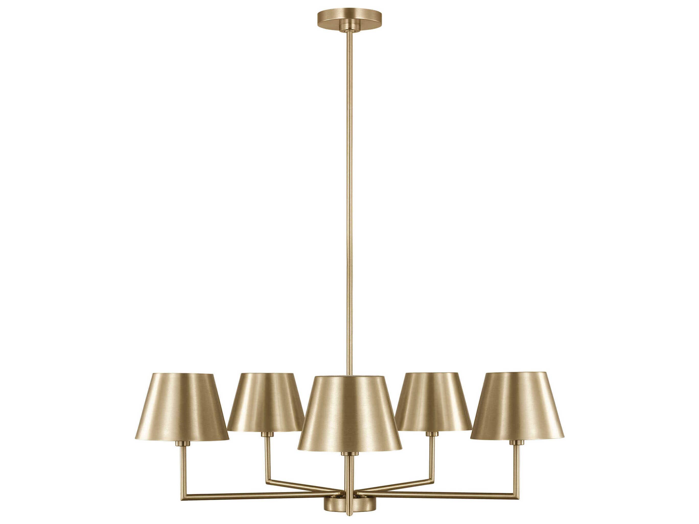 Visual Comfort Studio Ender 5-Light Satin Brass Chandelier