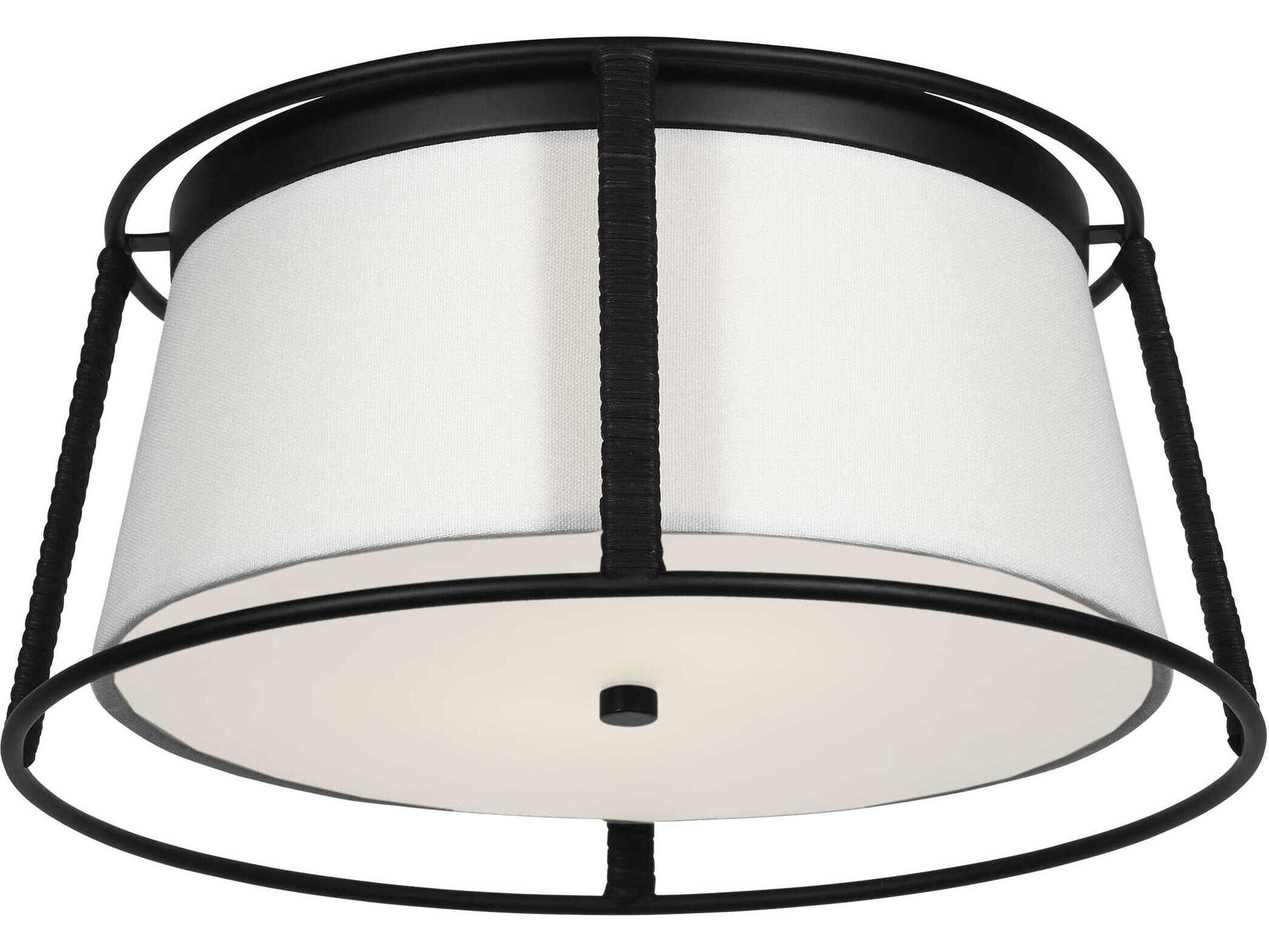 Visual Comfort Studio Cortes 2-Light Midnight Black Flush Mount