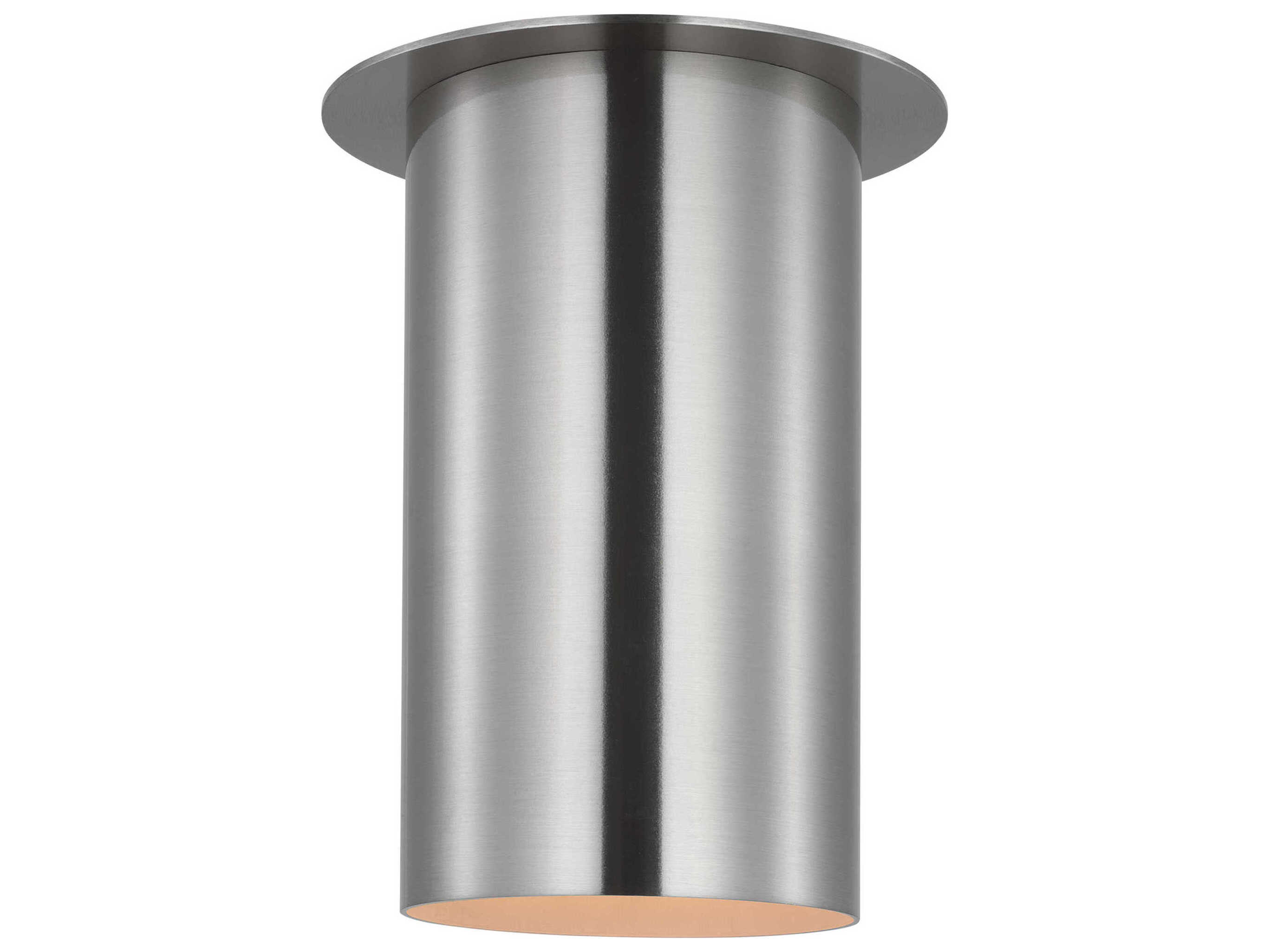 Visual Comfort Studio Archer 1-Light Brushed Steel Cylinder Flush Mount