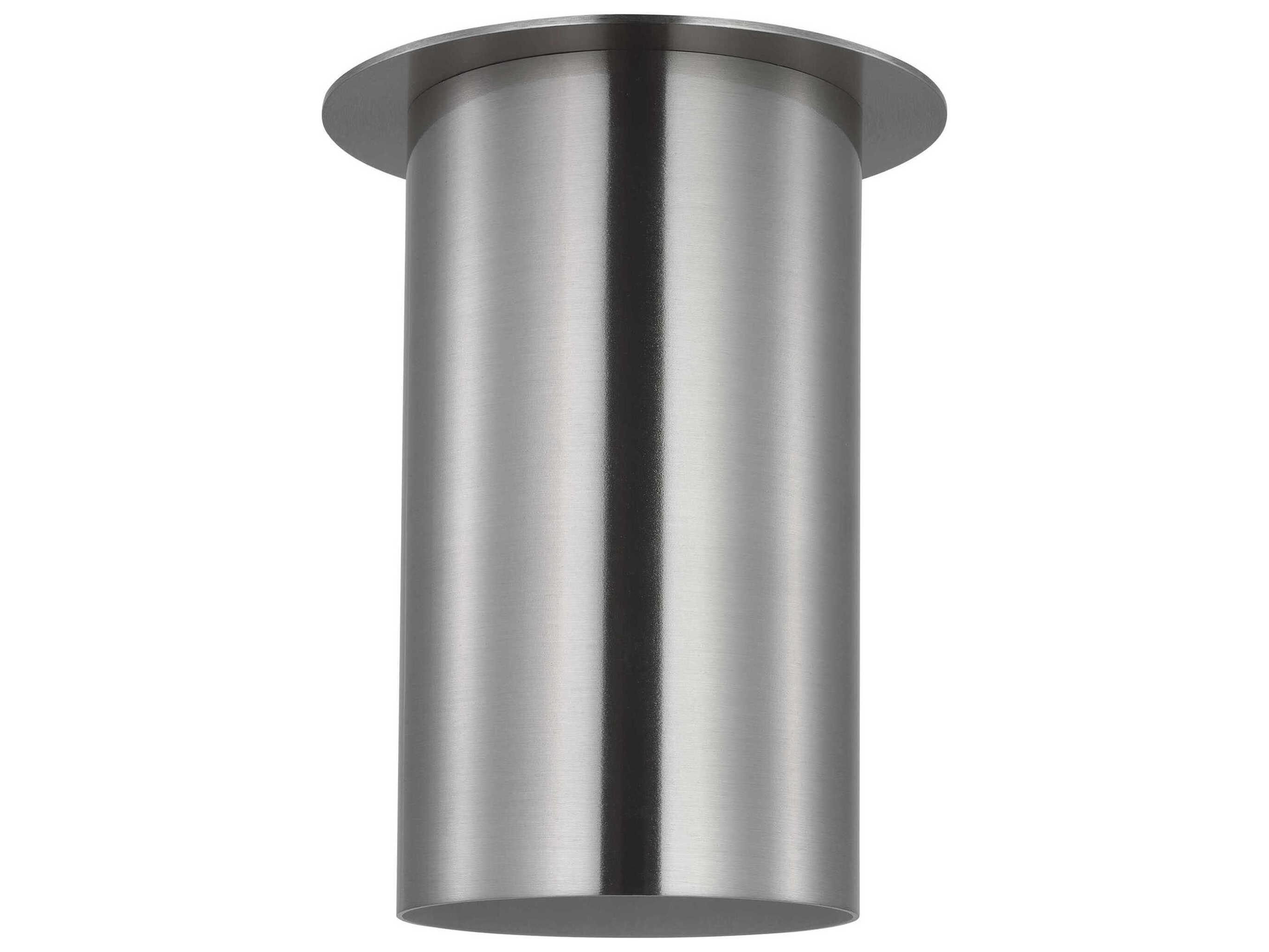 Visual Comfort Studio Archer 1-Light Brushed Steel Cylinder Flush Mount
