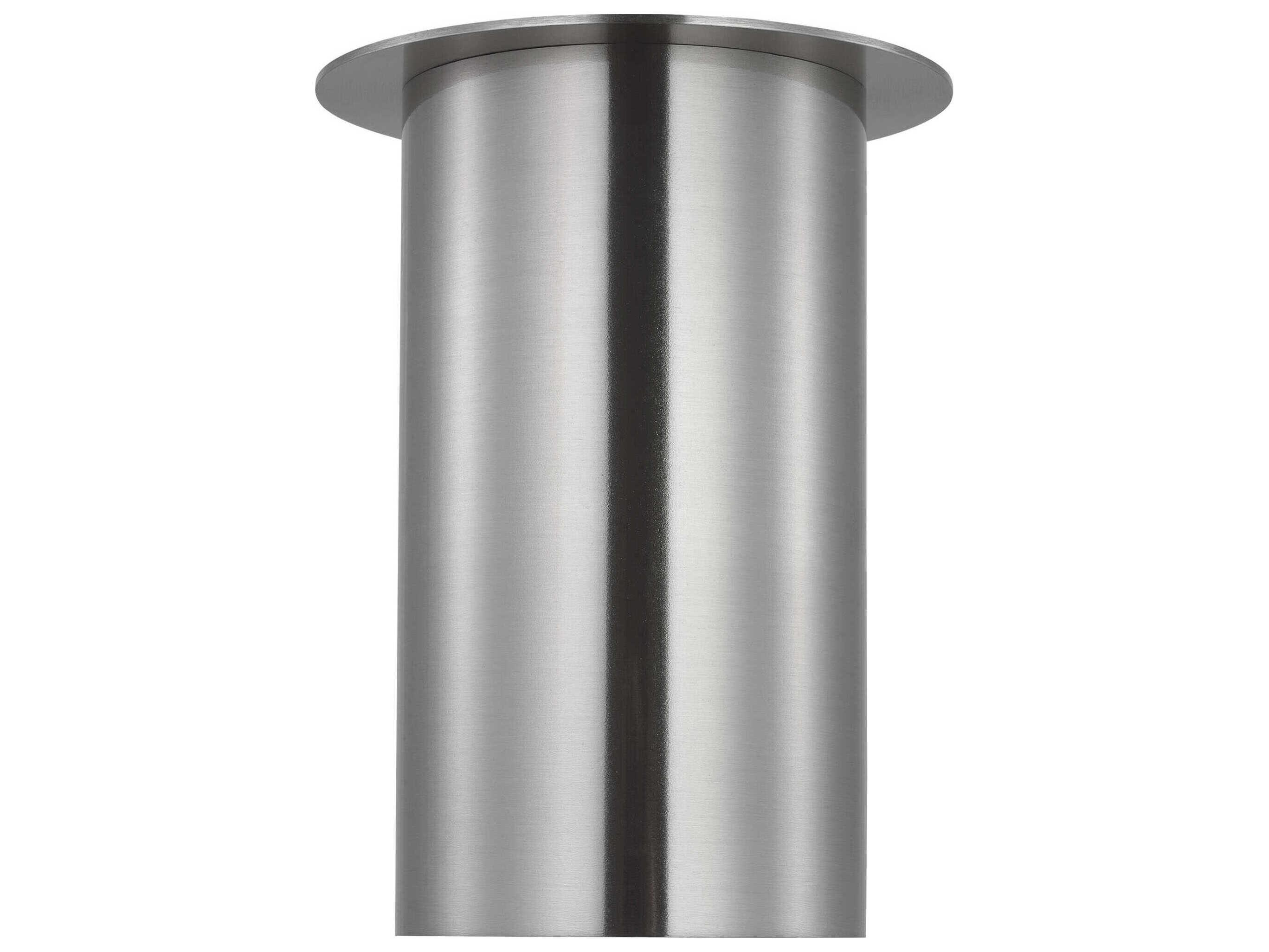Visual Comfort Studio Archer 1-Light Brushed Steel Cylinder Flush Mount