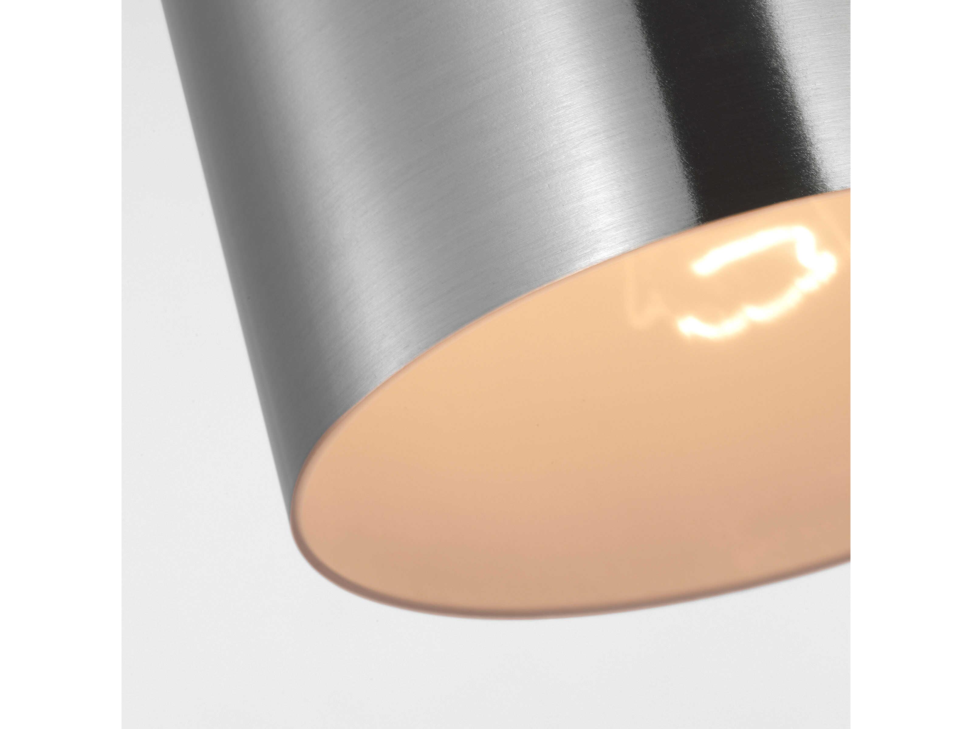 Visual Comfort Studio Archer 1-Light Brushed Steel Cylinder Flush Mount