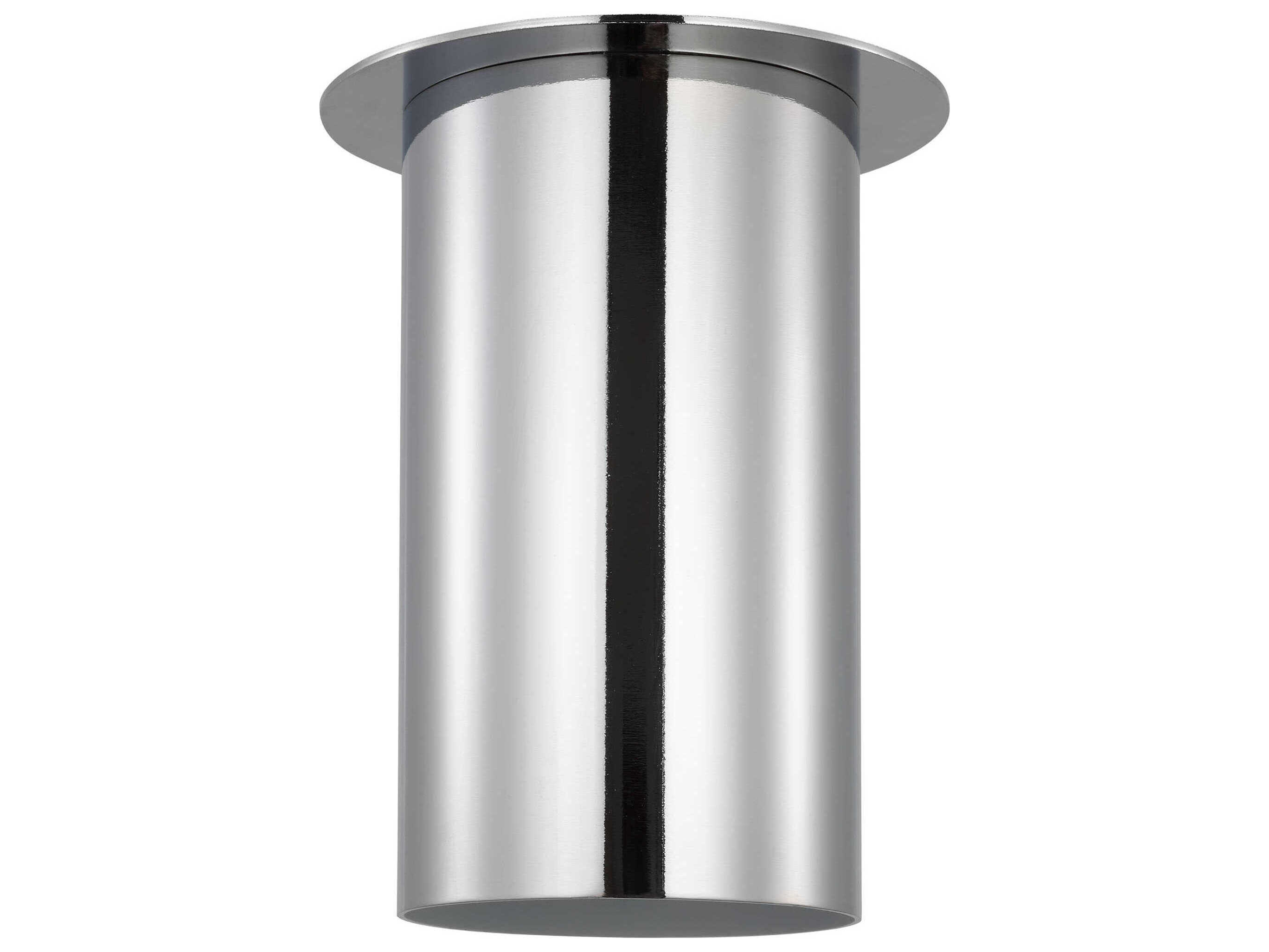 Visual Comfort Studio Archer 1-Light Chrome Cylinder Flush Mount