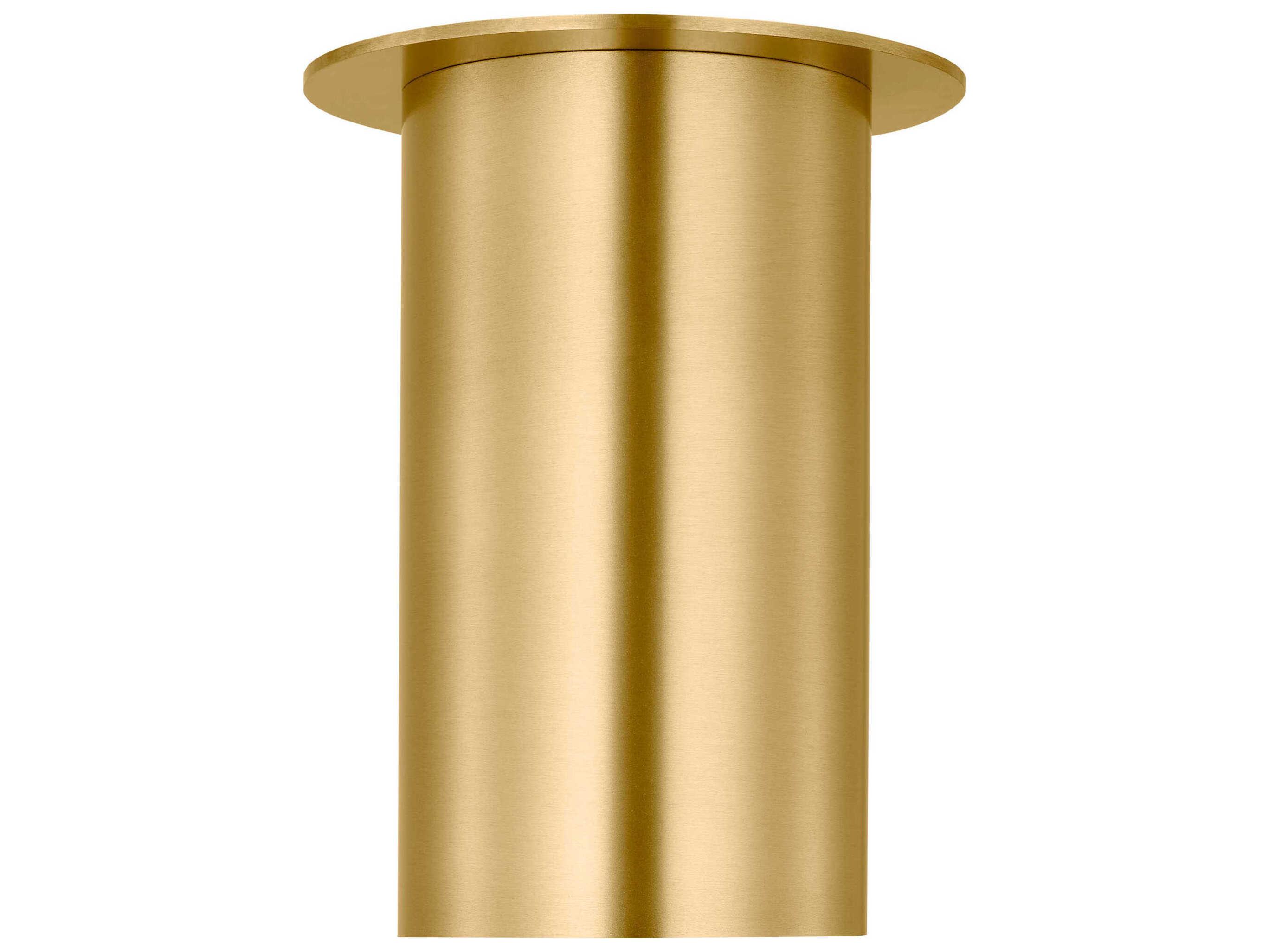 Visual Comfort Studio Archer 1-Light Satin Brass Cylinder Flush Mount