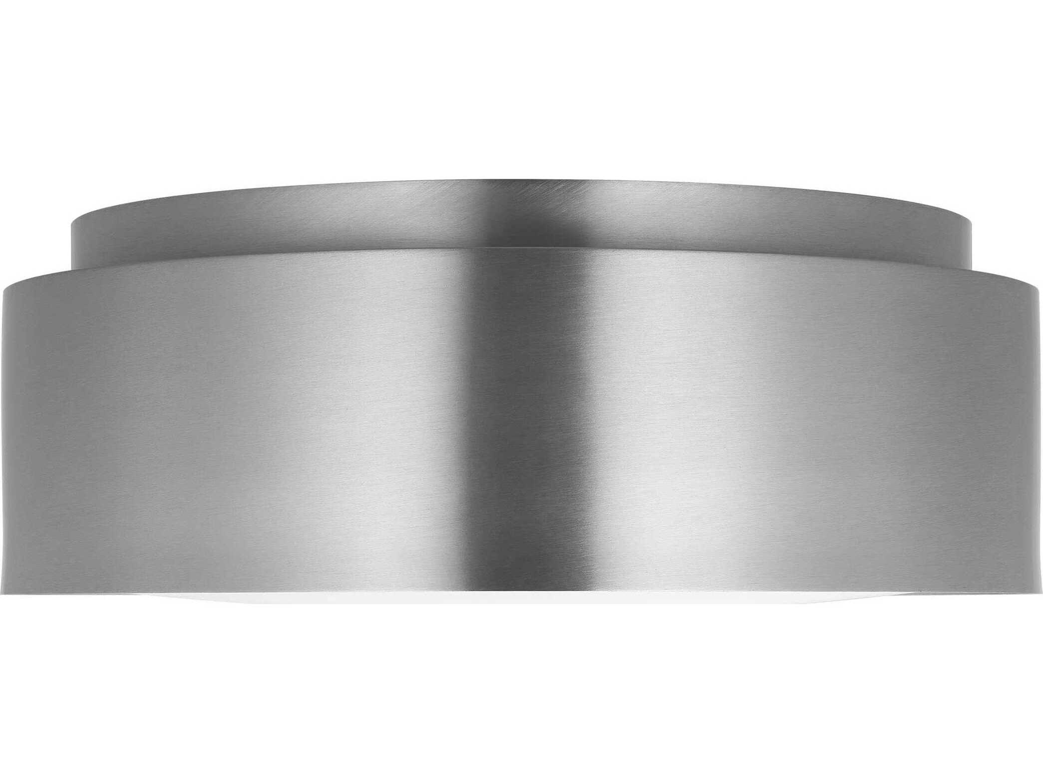 Visual Comfort Studio Dartmore 2-Light Brushed Nickel Drum Flush Mount