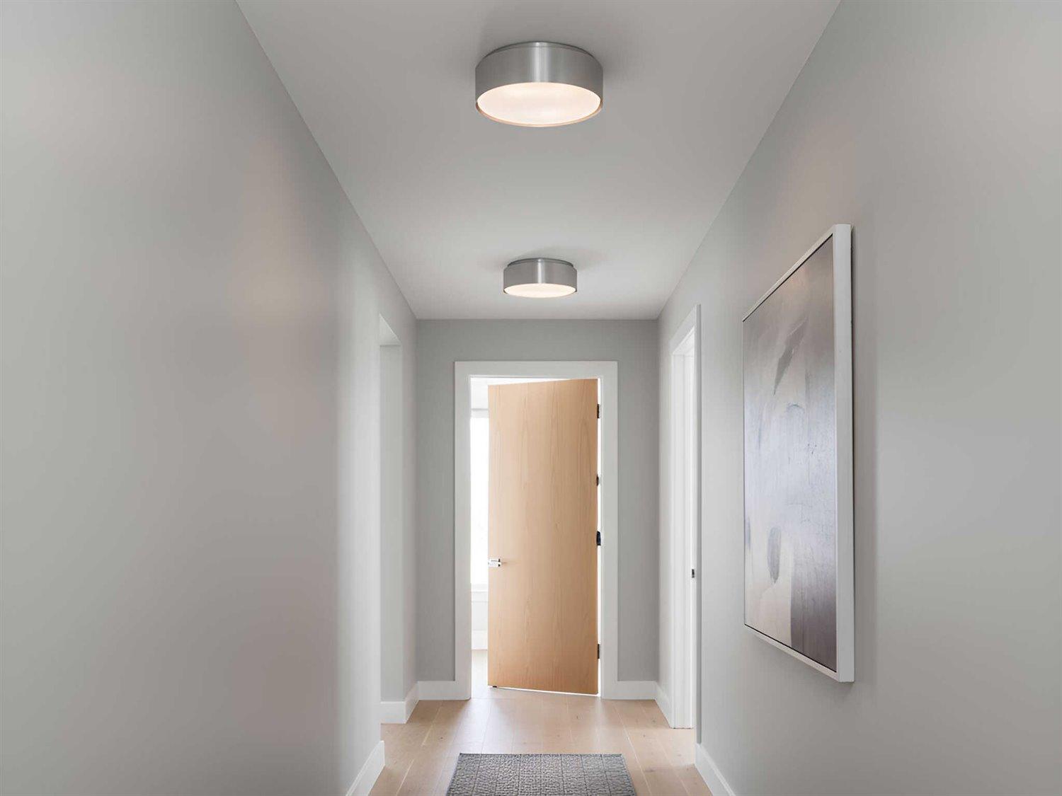 Visual Comfort Studio Dartmore 2-Light Brushed Nickel Drum Flush Mount