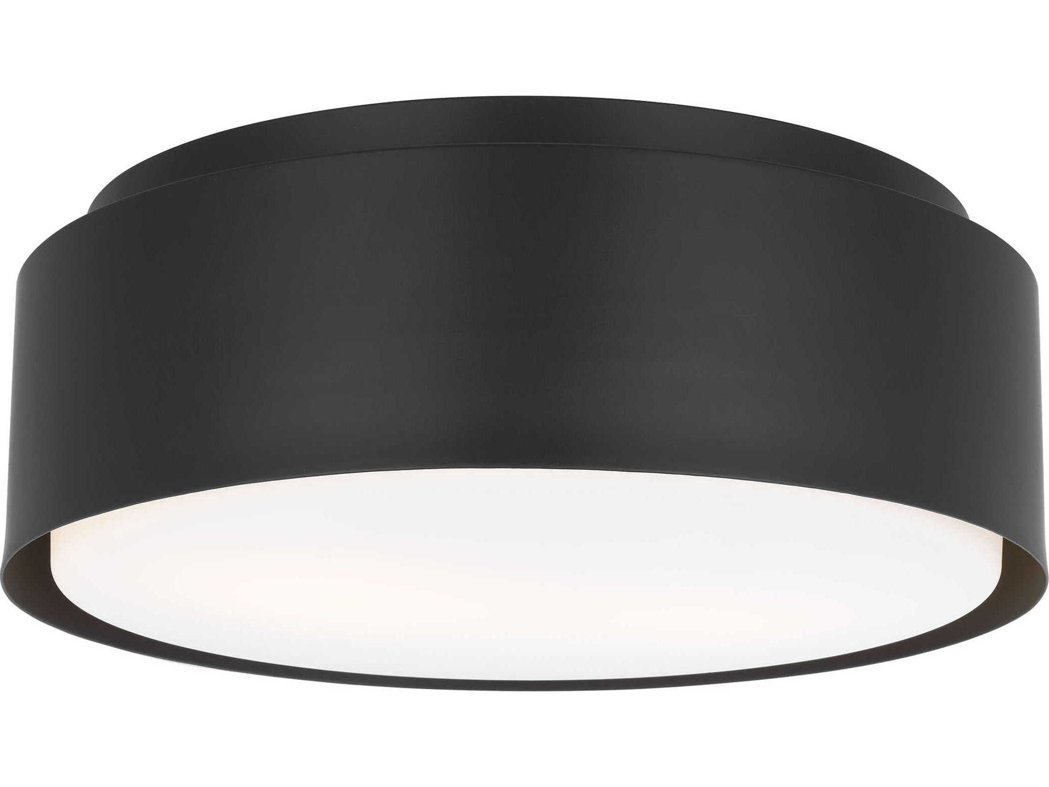 Visual Comfort Studio Dartmore 2-Light Midnight Black Drum Flush Mount