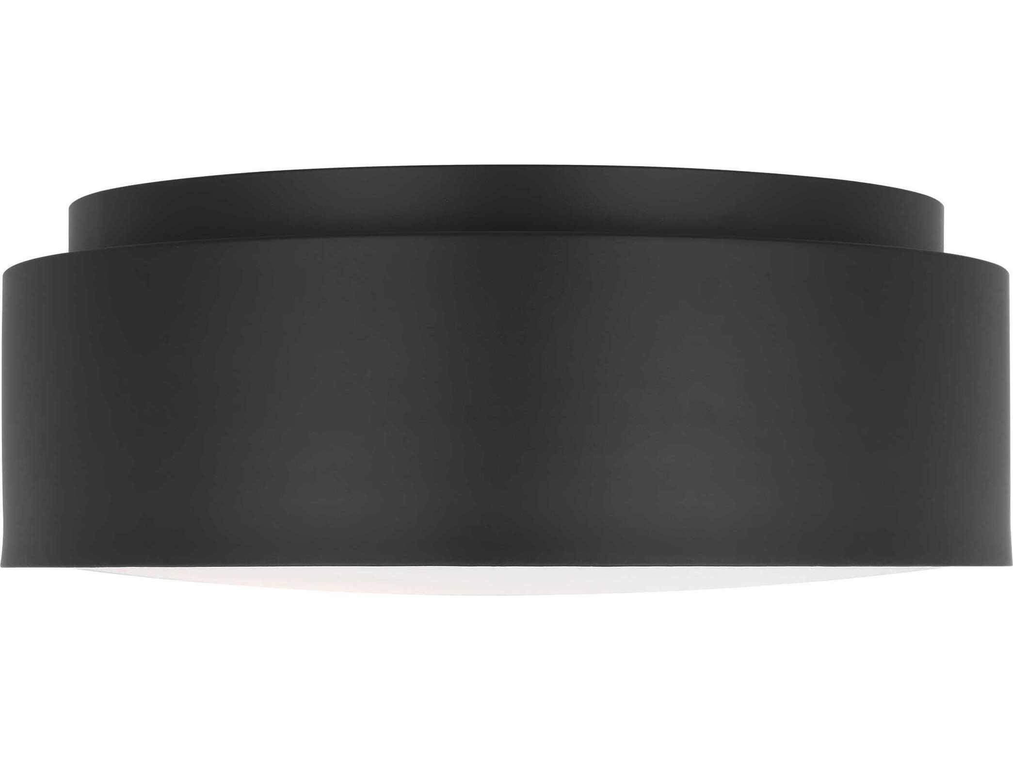 Visual Comfort Studio Dartmore 2-Light Midnight Black Drum Flush Mount