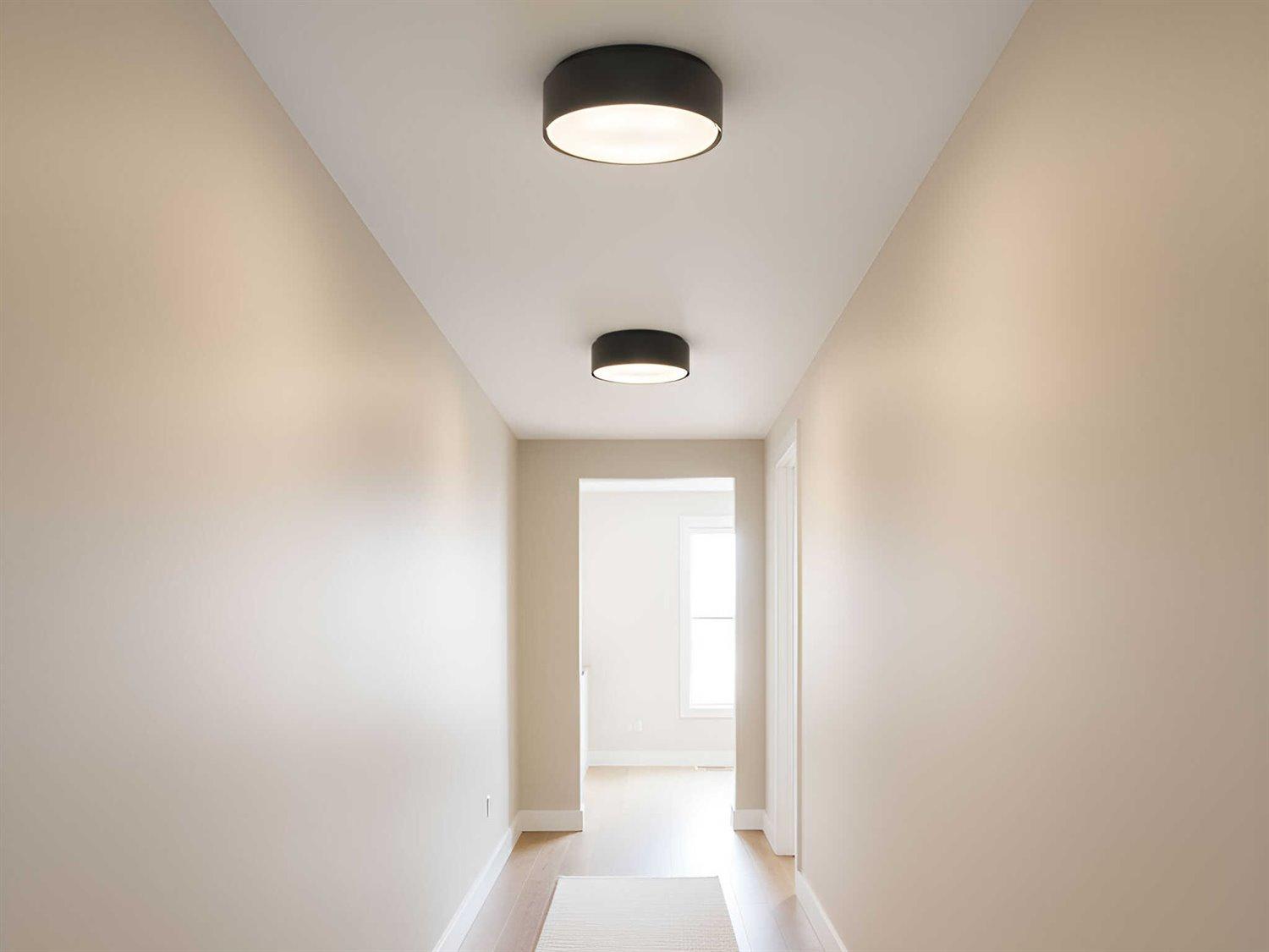 Visual Comfort Studio Dartmore 2-Light Midnight Black Drum Flush Mount