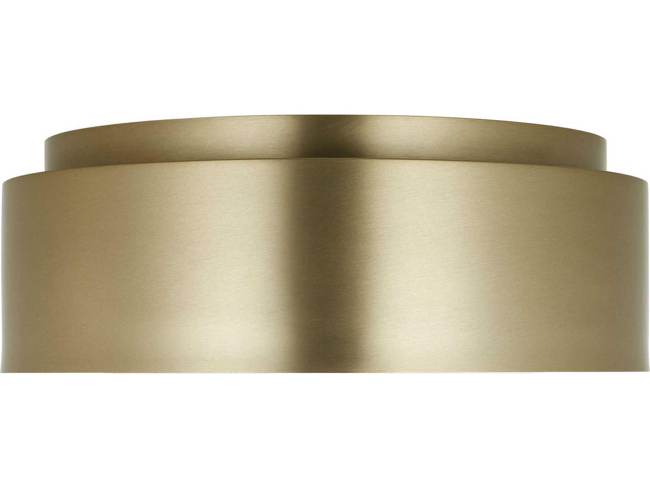 Visual Comfort Studio Dartmore 2-Light Satin Brass Drum Flush Mount