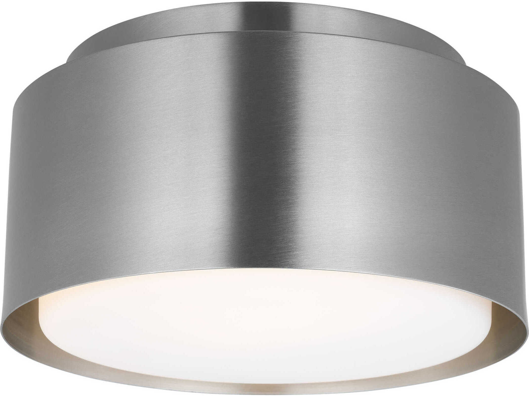 Visual Comfort Studio Dartmore 1-Light Brushed Nickel Drum Flush Mount