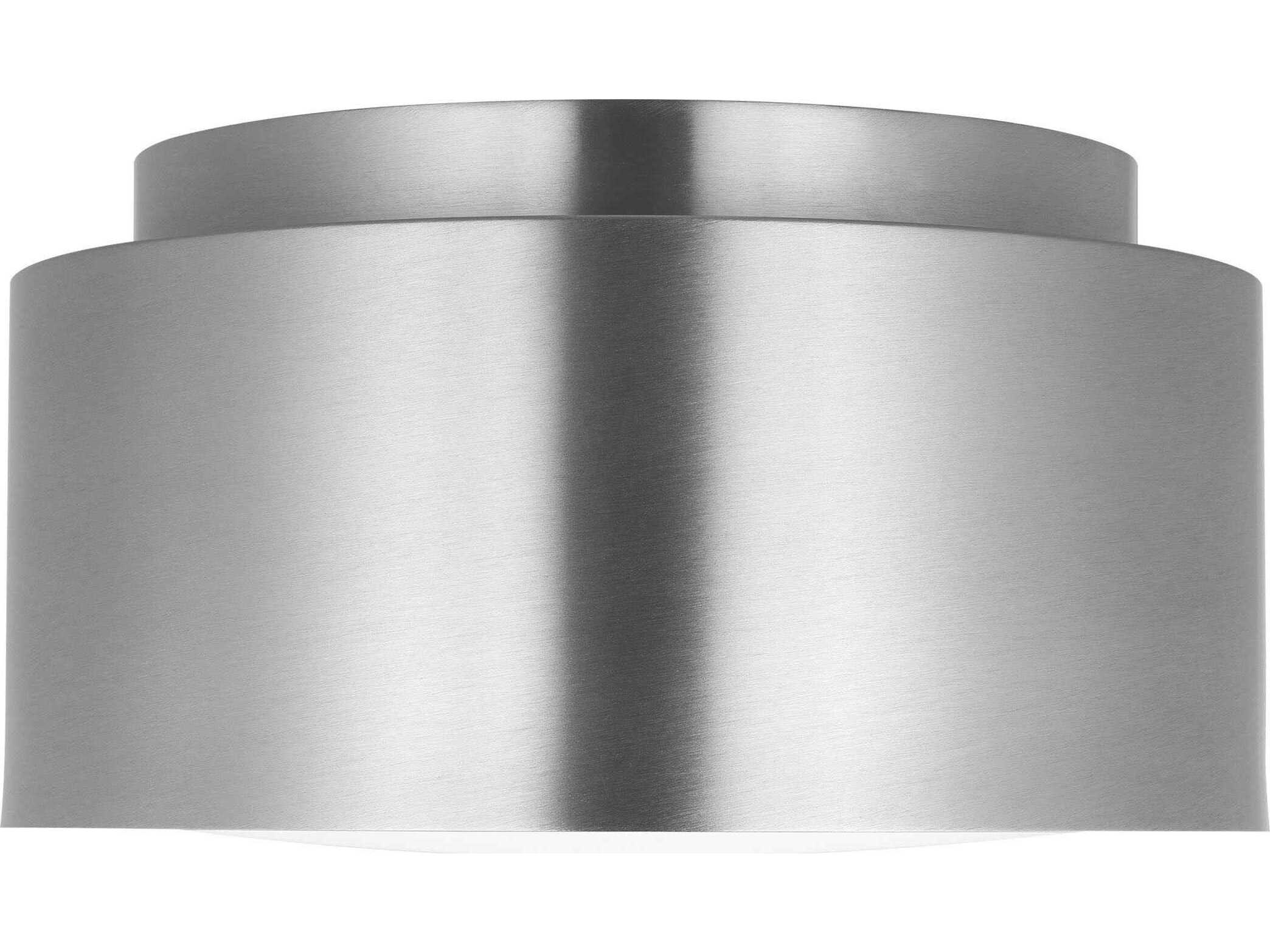 Visual Comfort Studio Dartmore 1-Light Brushed Nickel Drum Flush Mount