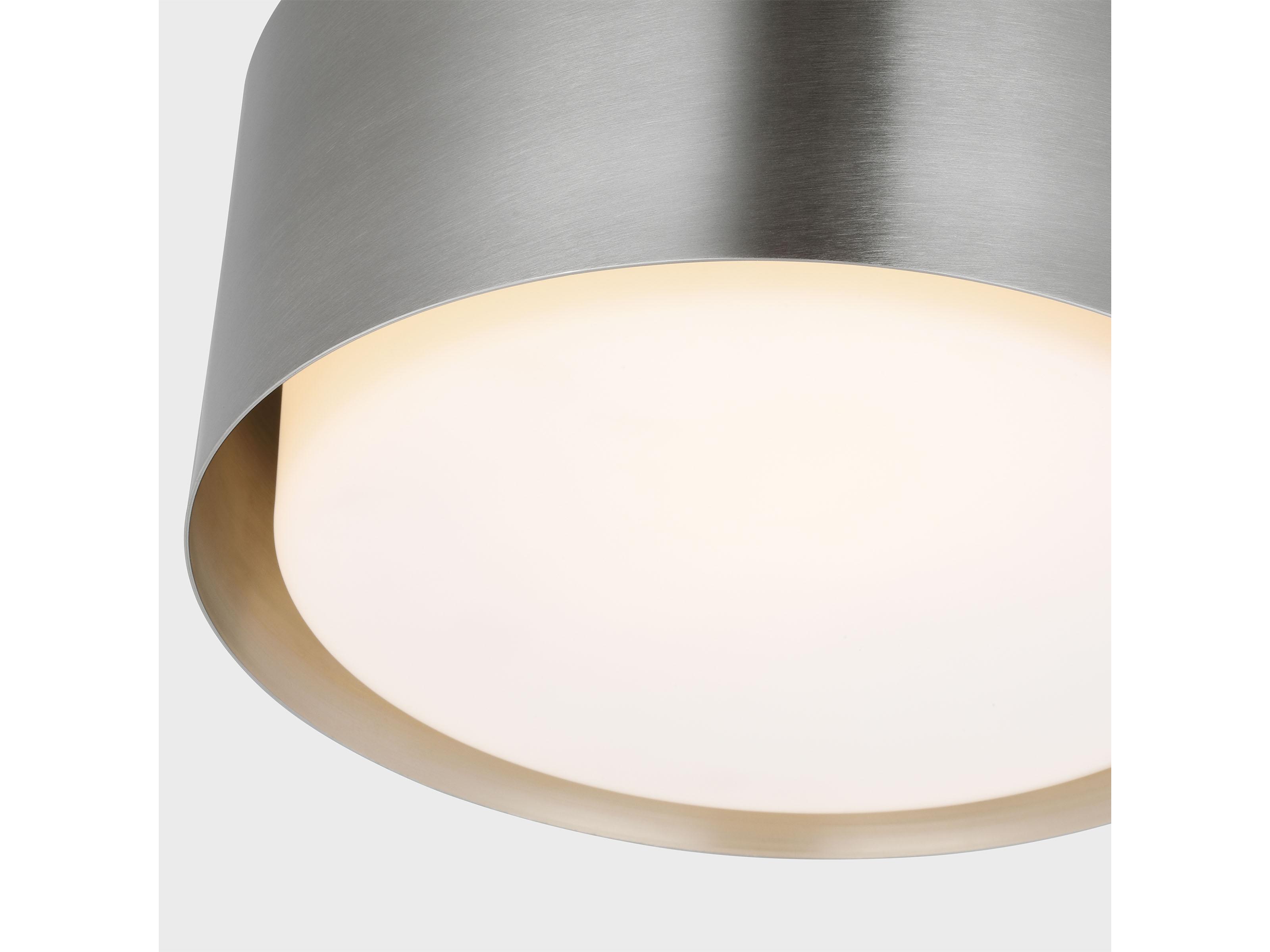 Visual Comfort Studio Dartmore 1-Light Brushed Nickel Drum Flush Mount