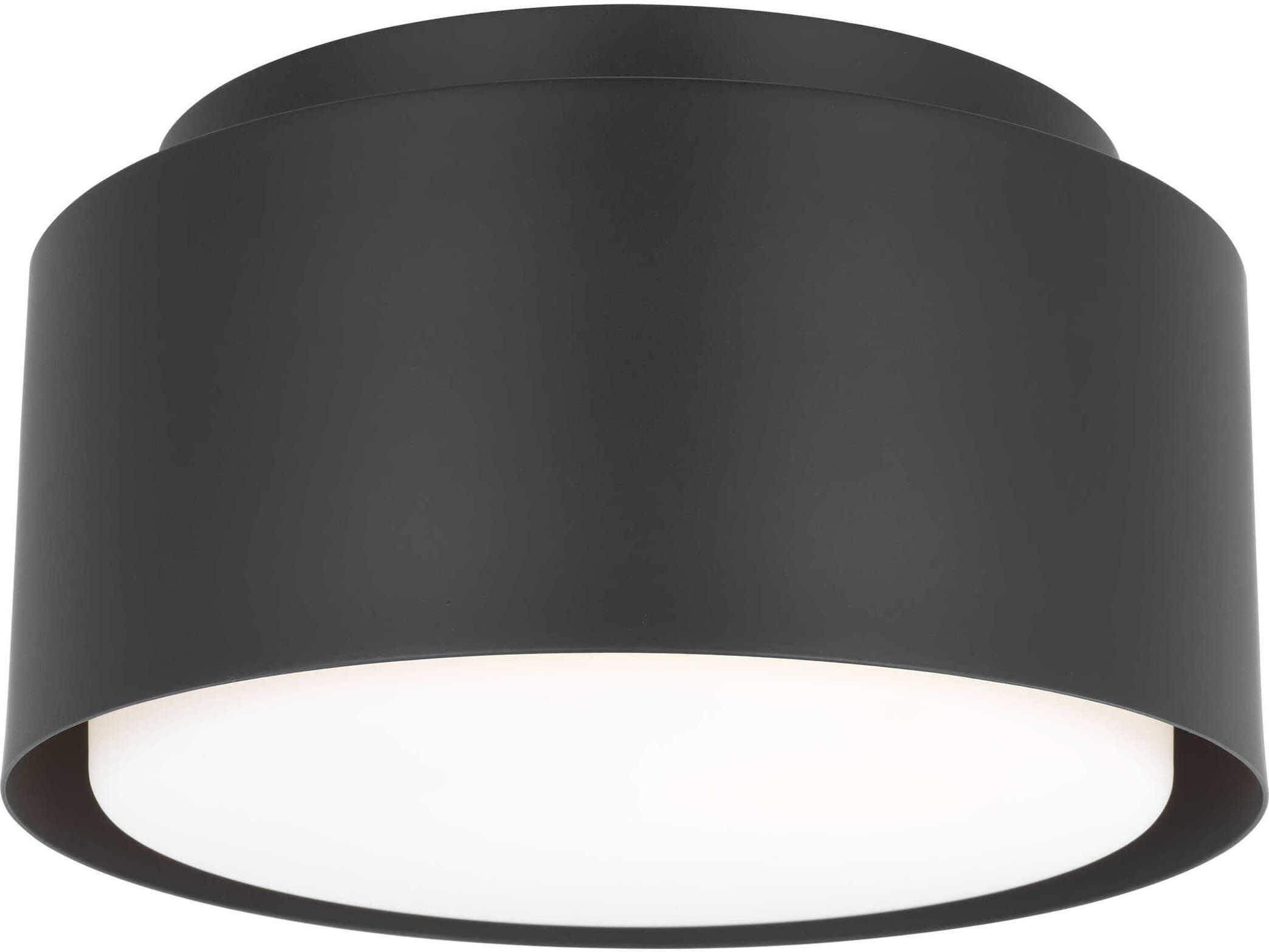 Visual Comfort Studio Dartmore 1-Light Midnight Black Drum Flush Mount
