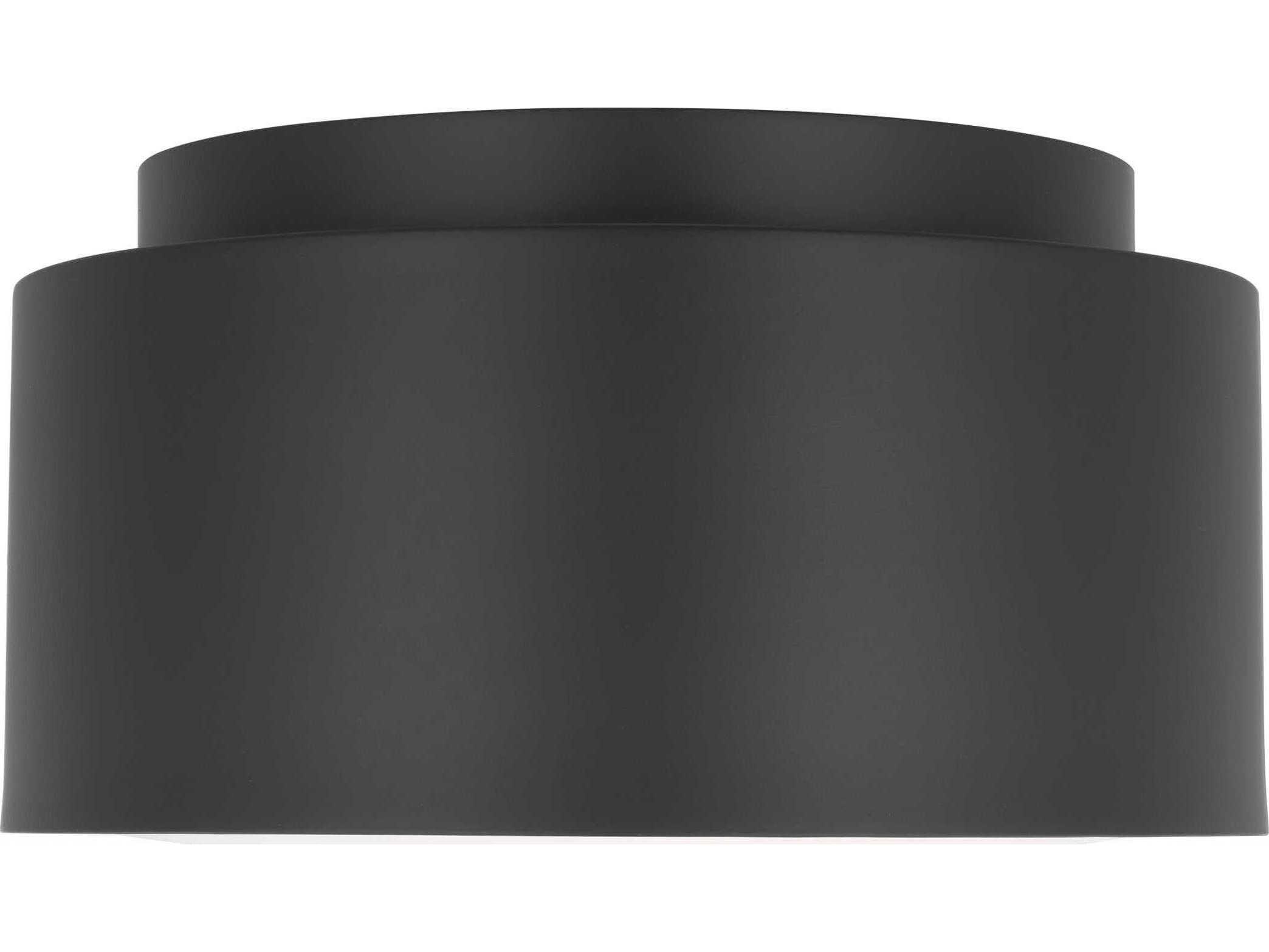 Visual Comfort Studio Dartmore 1-Light Midnight Black Drum Flush Mount