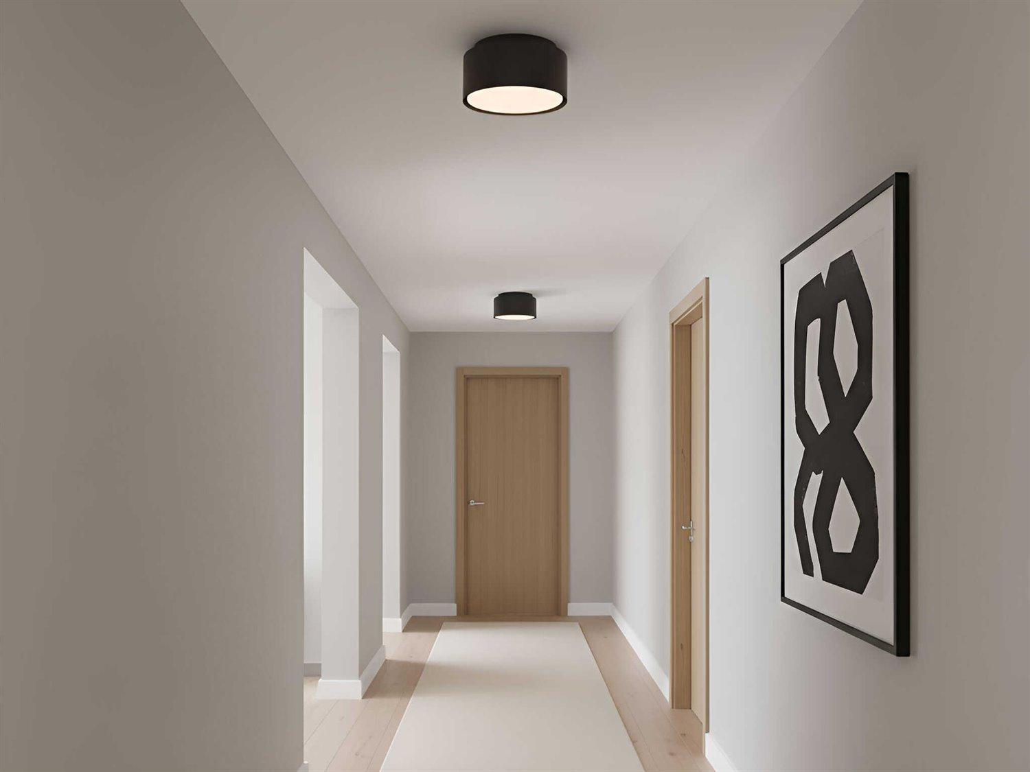 Visual Comfort Studio Dartmore 1-Light Midnight Black Drum Flush Mount