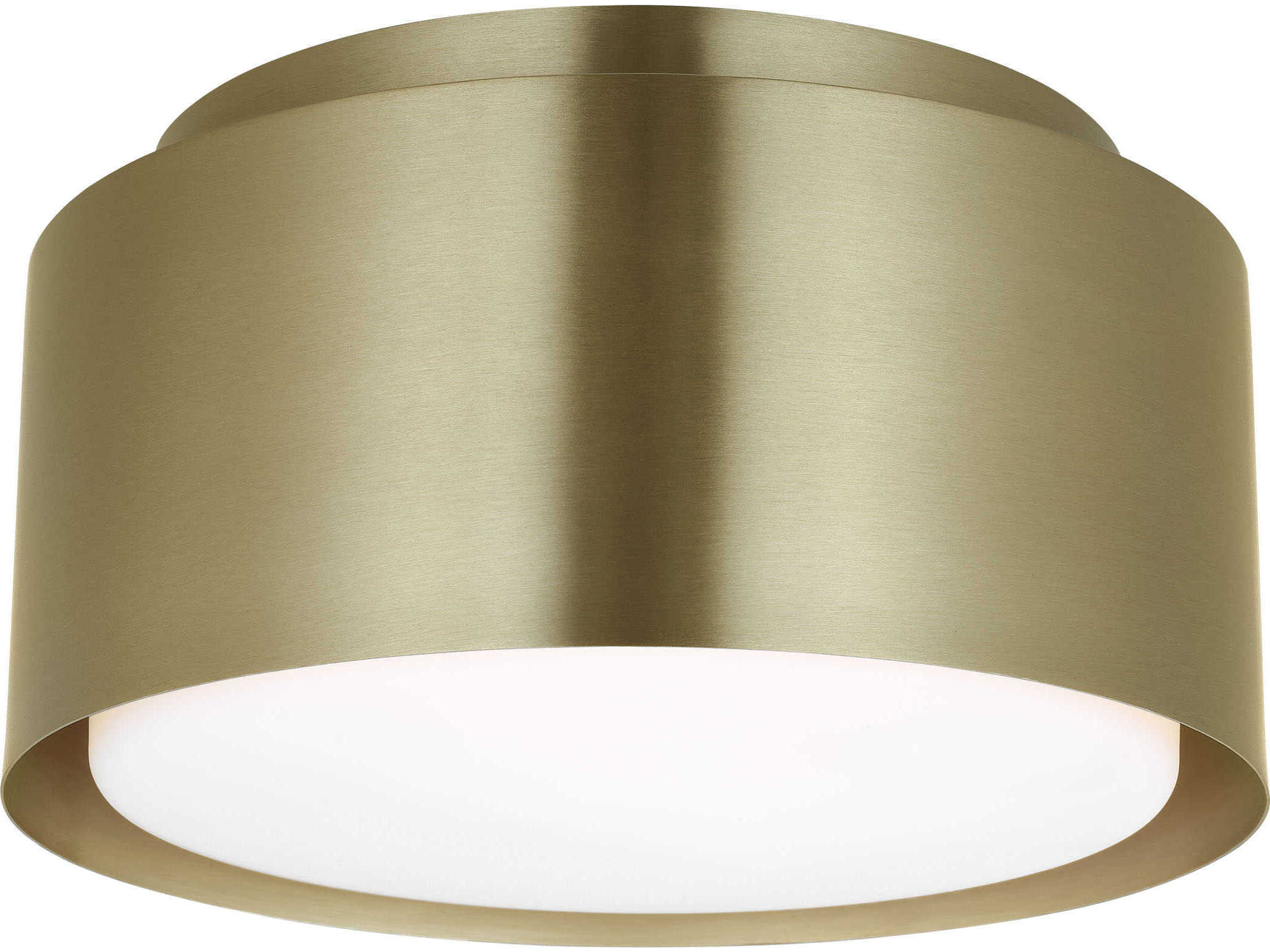 Visual Comfort Studio Dartmore 1-Light Satin Brass Drum Flush Mount