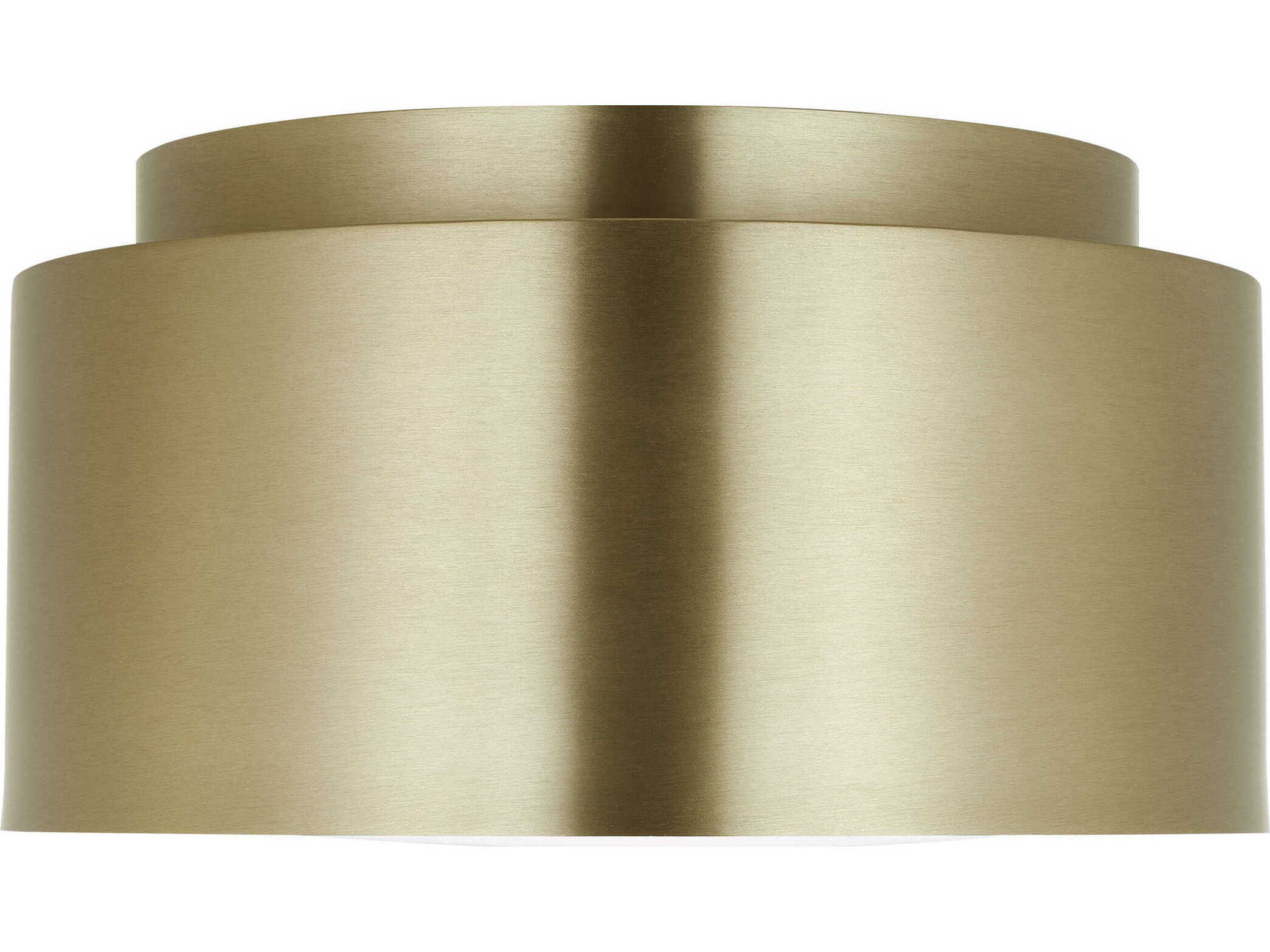 Visual Comfort Studio Dartmore 1-Light Satin Brass Drum Flush Mount