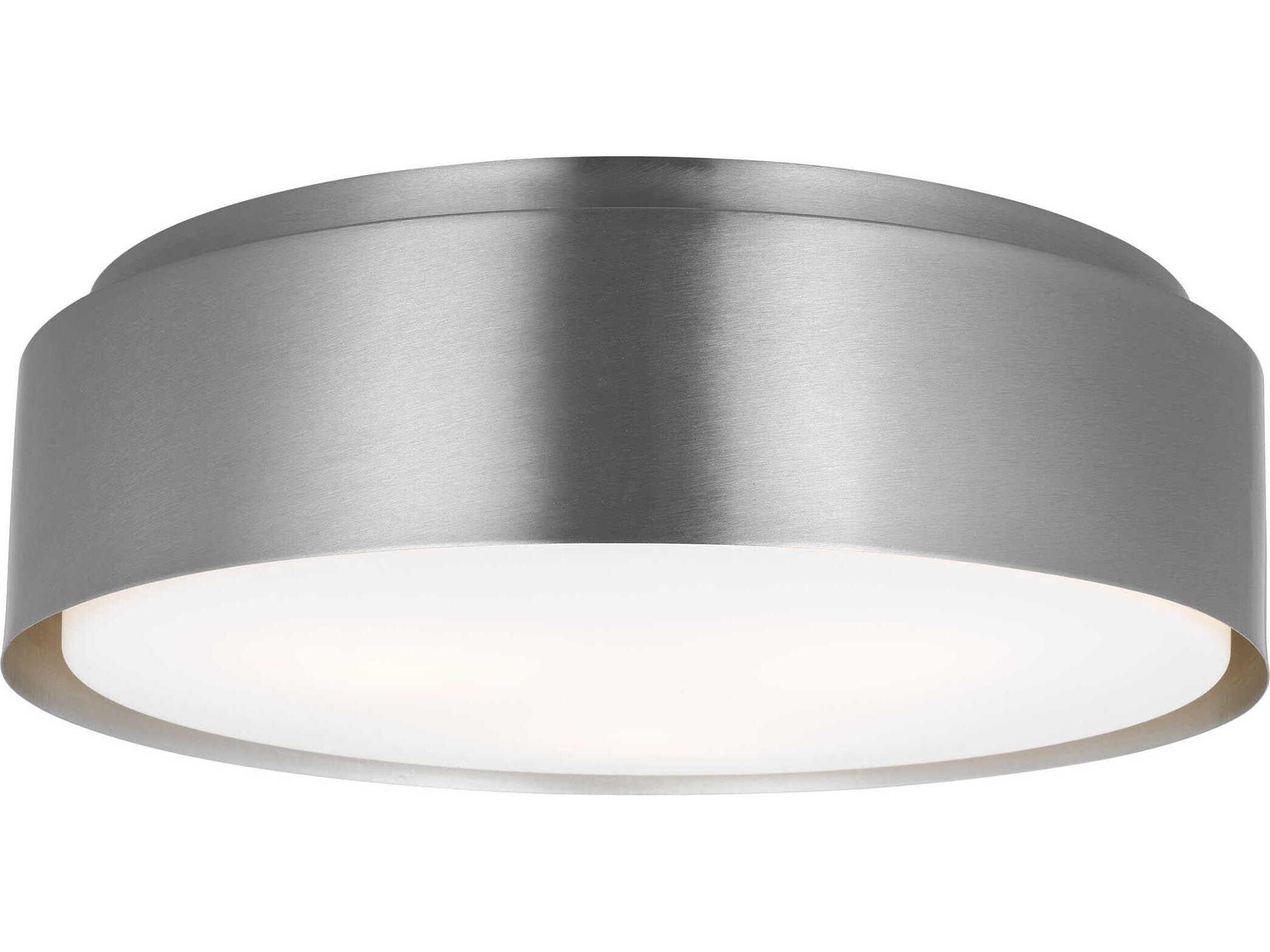 Visual Comfort Studio Dartmore 3-Light Brushed Nickel Drum Flush Mount