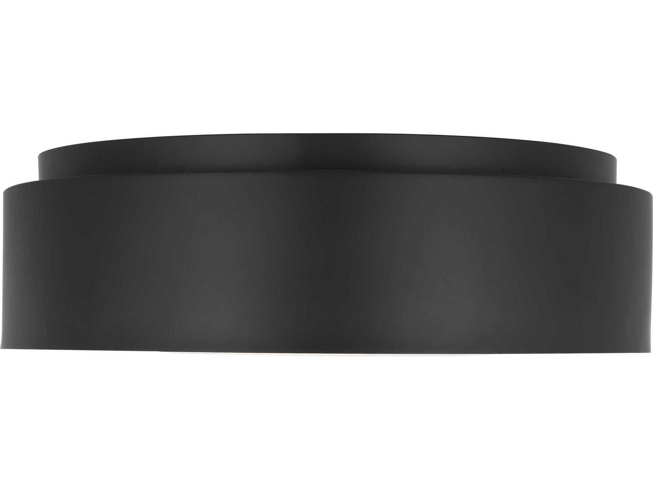 Visual Comfort Studio Dartmore 3-Light Midnight Black Drum Flush Mount