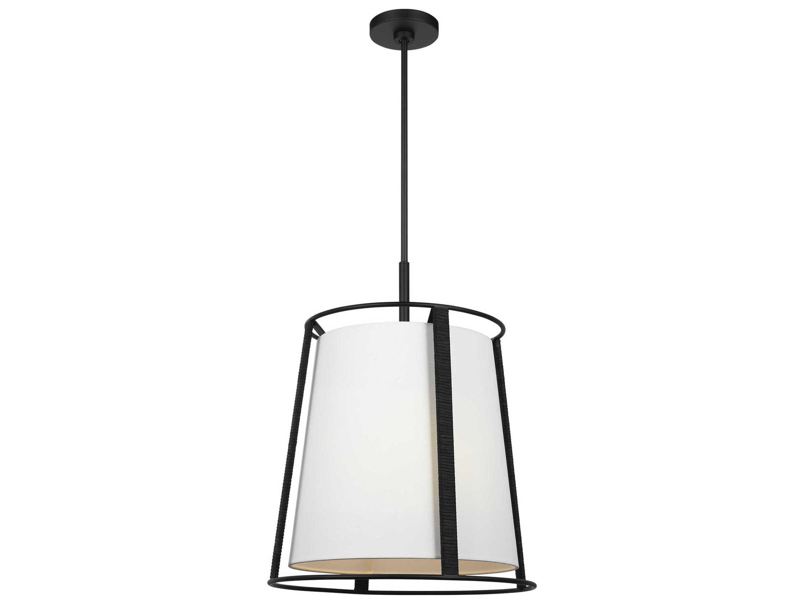 Visual Comfort Studio Cortes 2-Light Midnight Black Drum Pendant