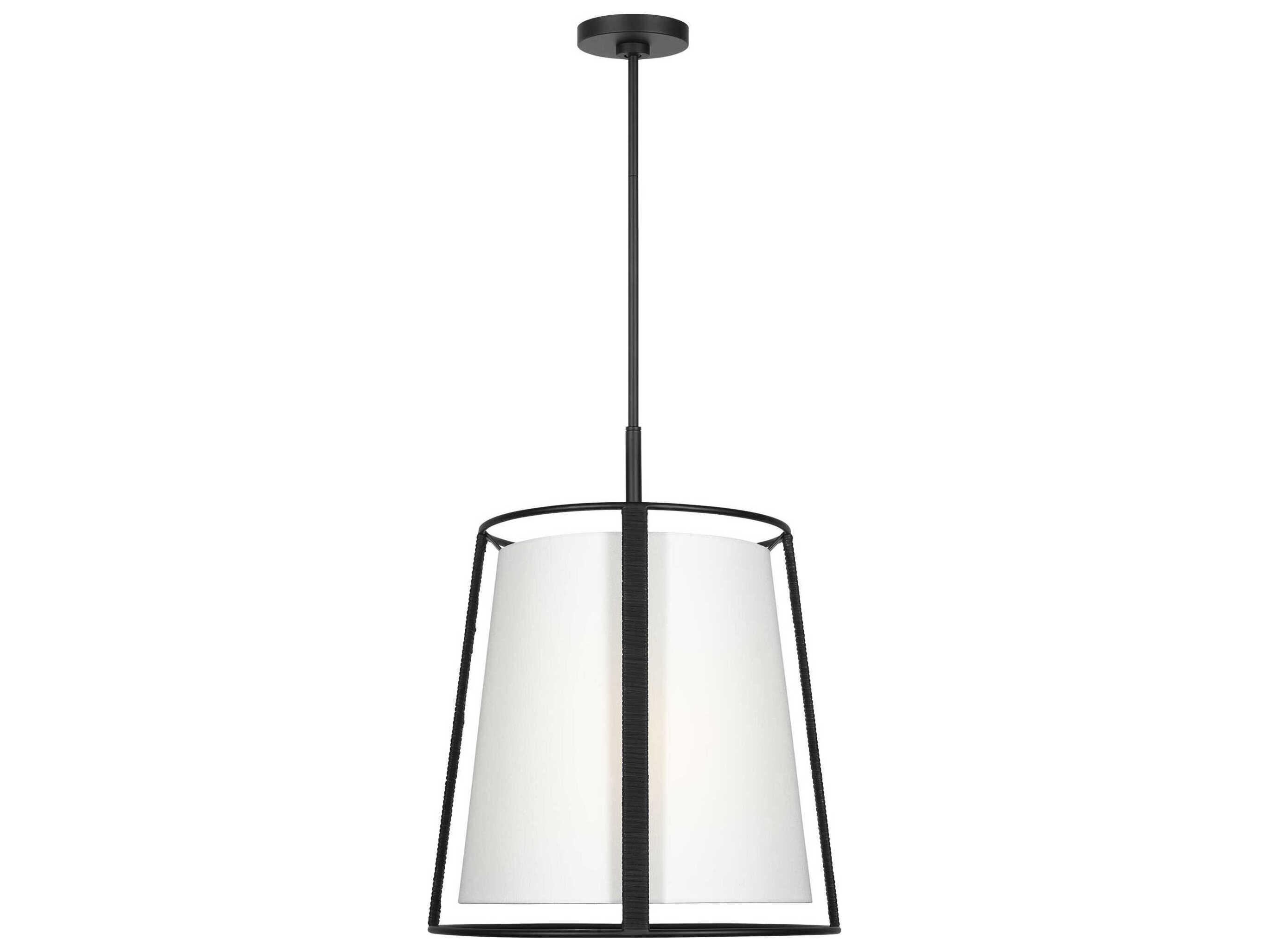 Visual Comfort Studio Cortes 2-Light Midnight Black Drum Pendant