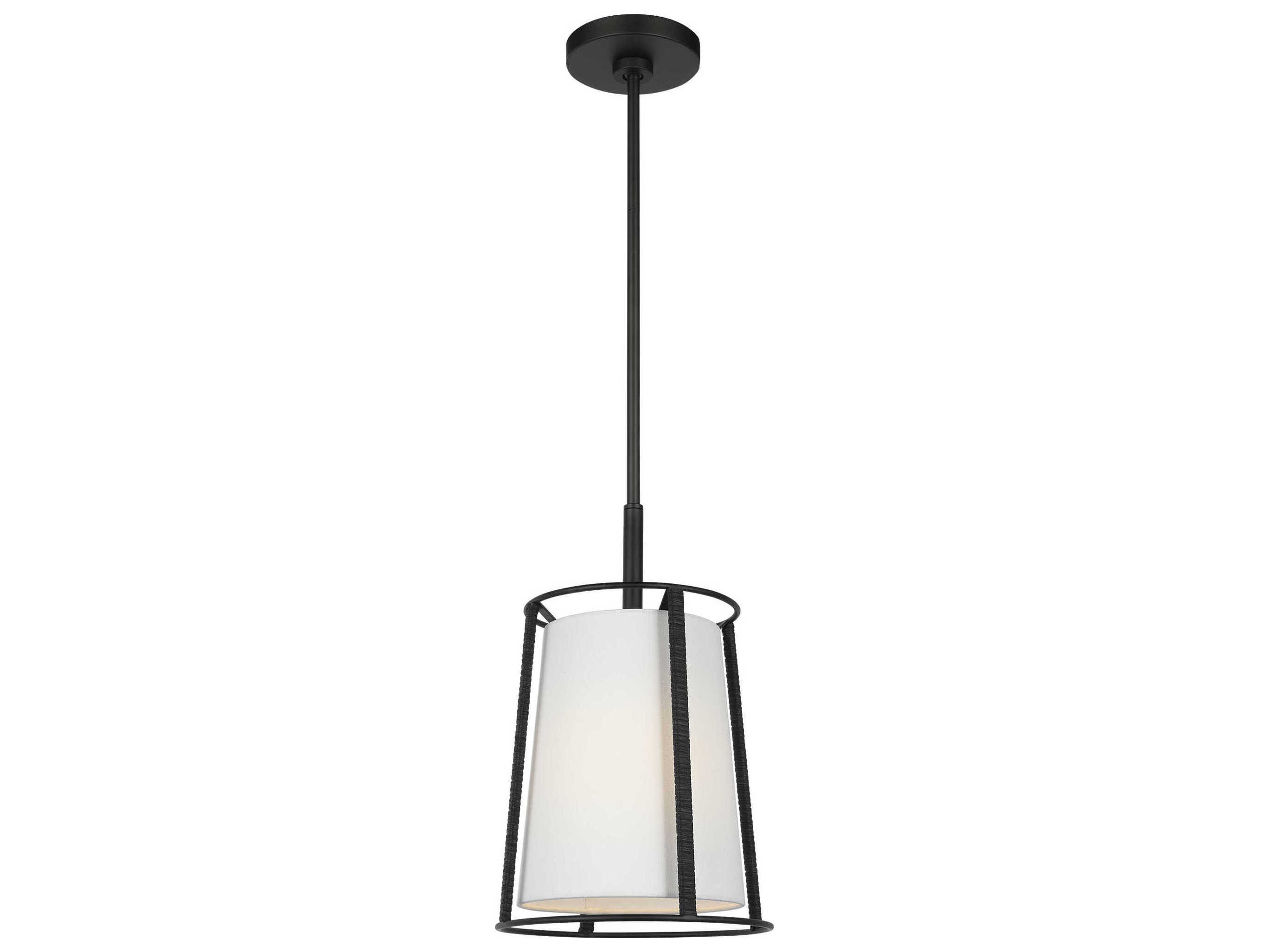 Visual Comfort Studio Cortes 1-Light Midnight Black Drum Mini Pendant