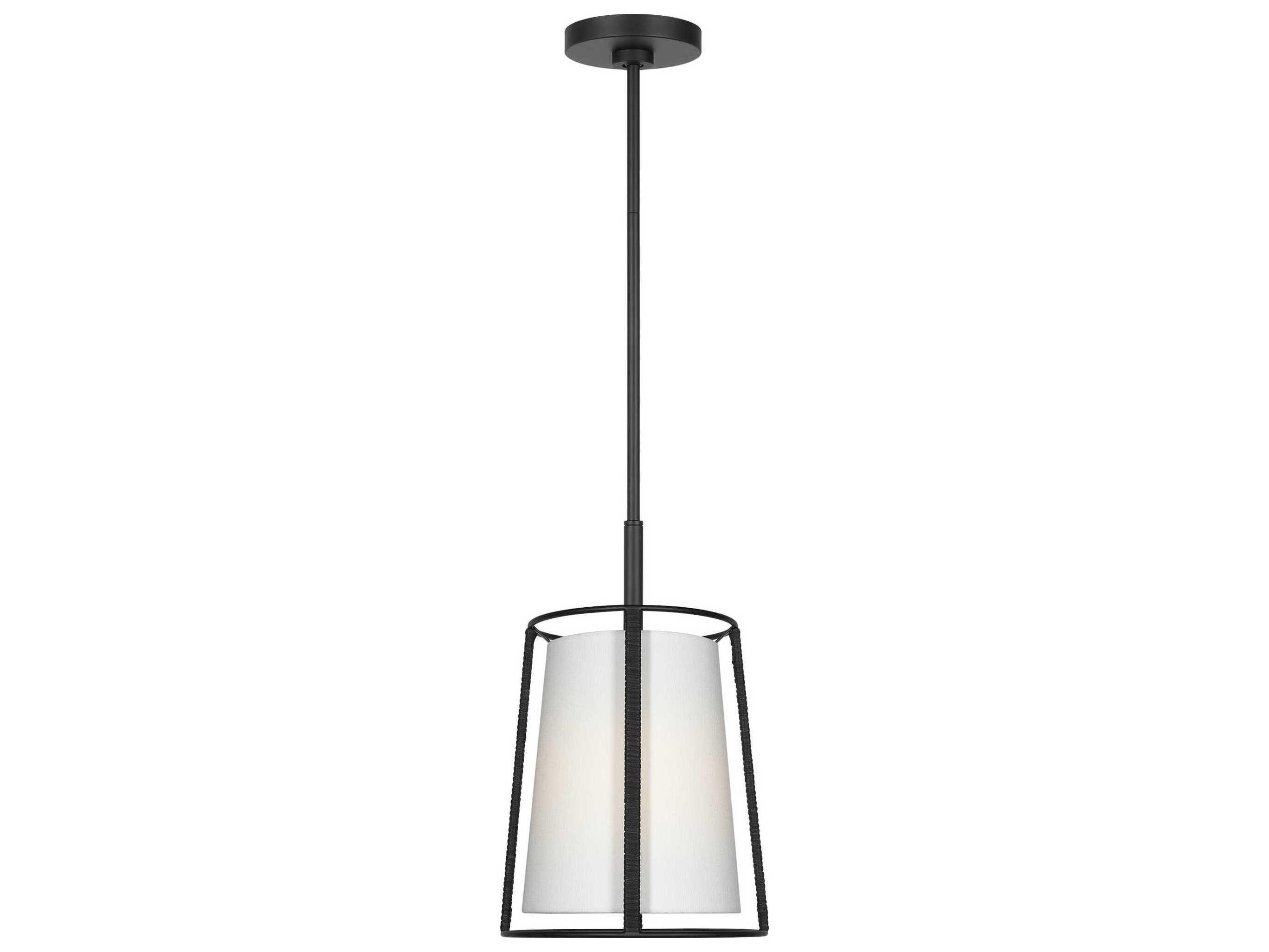 Visual Comfort Studio Cortes 1-Light Midnight Black Drum Mini Pendant