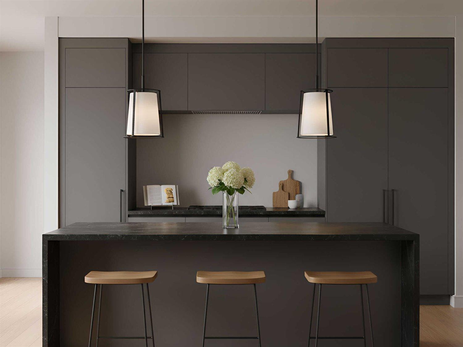 Visual Comfort Studio Cortes 1-Light Midnight Black Drum Mini Pendant